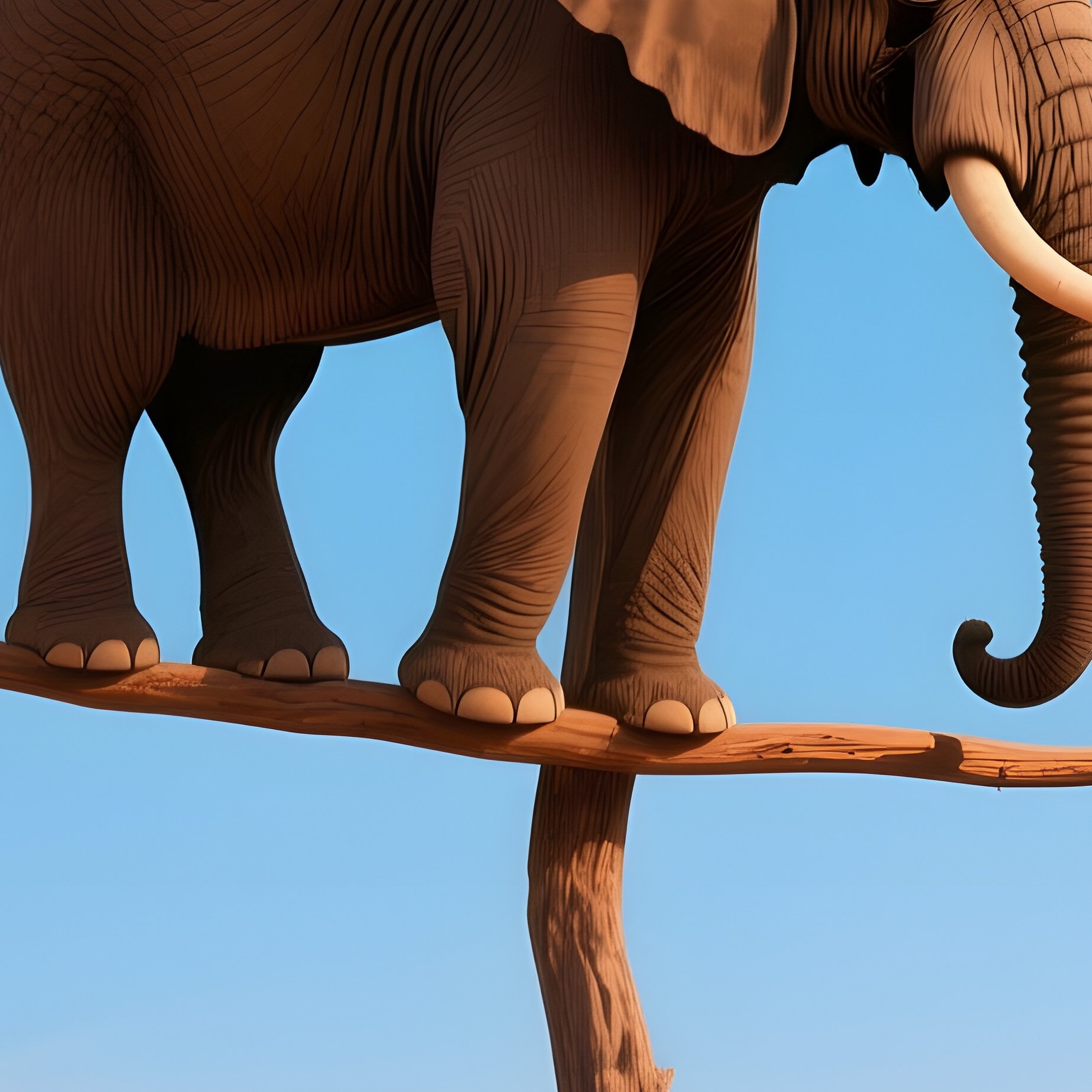 An Elephant Sitting On A Tree Branch Elephant Tree - Full Resolution Quality Preview