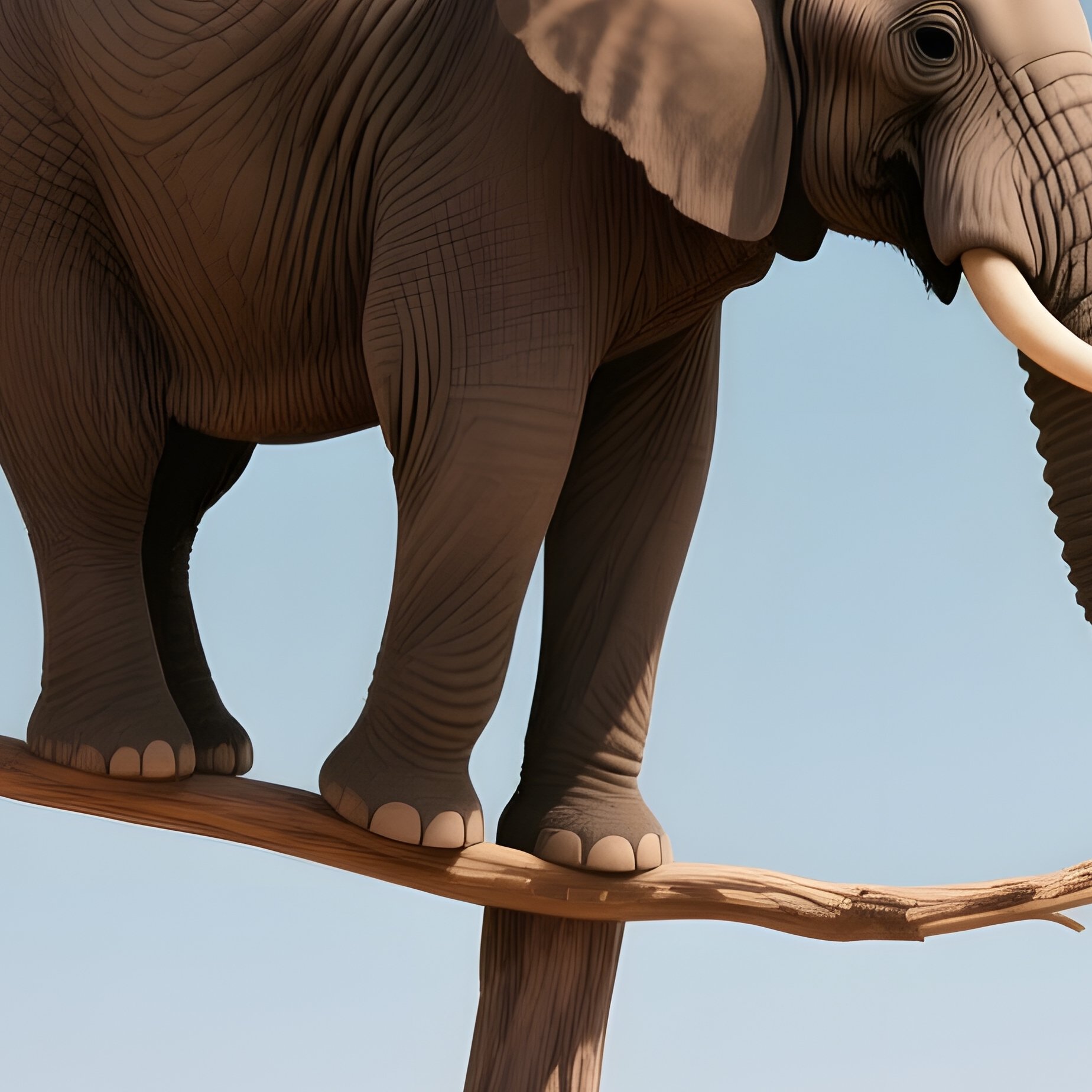 An Elephant Sitting On A Tree Branch Elephant Tree - Full Resolution Quality Preview