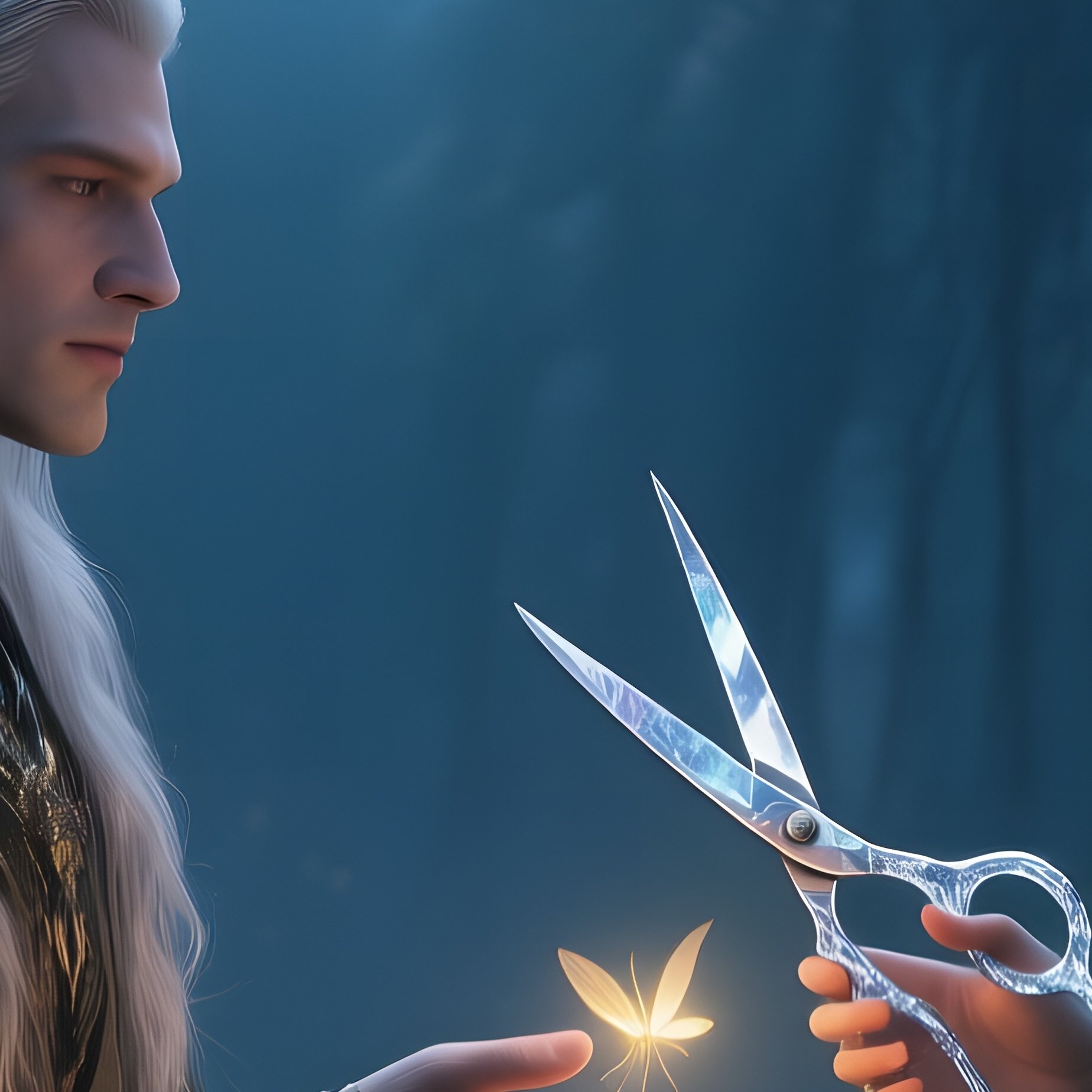 An Enchanted Forest Clearing Bathed In Moonlight, Fireflies Glowing; An Elf‑Like Man With Long - Full Resolution Quality Preview