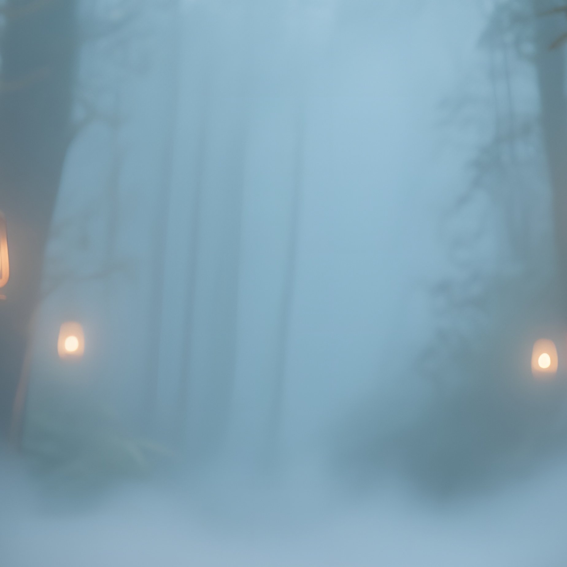 An Enchanted Forest Path Illuminated By Lanterns Hung From Trees, Surrounding Mushroom Circles - Full Resolution Quality Preview