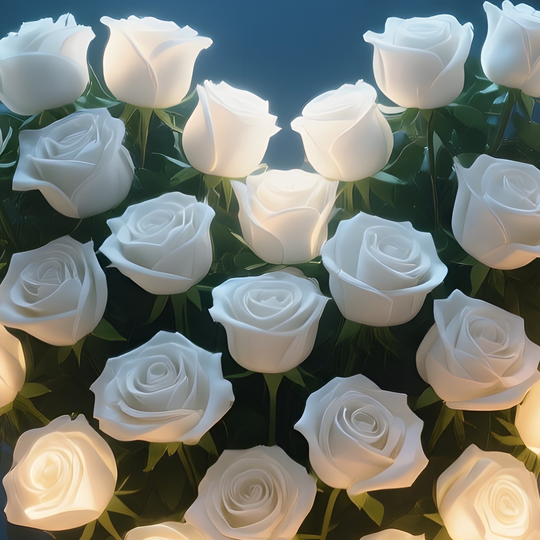 An Enchanted Night Forest Where Moonlight Filters Through Trees Onto A Heart‑Shaped Arrangement Of - Full Resolution Quality Preview