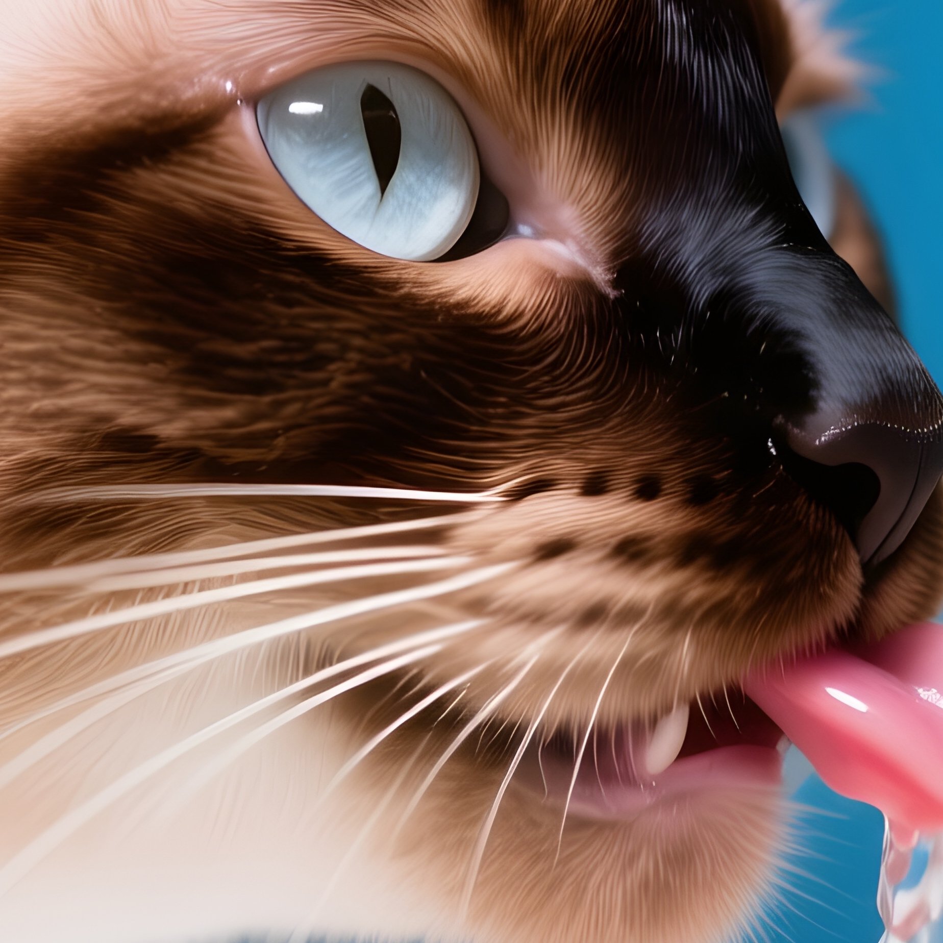 An Exotic Shorthair Cat Drinking From A Running Tap - Full Resolution Quality Preview