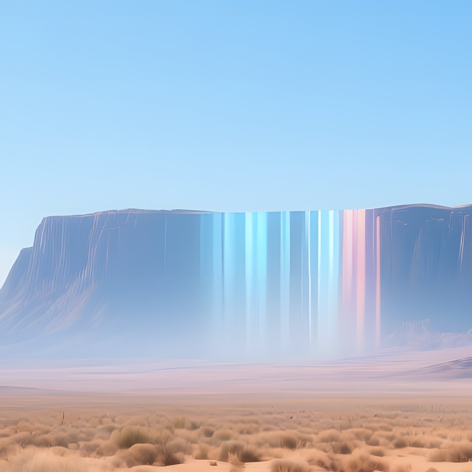 An Expansive Desert Landscape At Midday, Cracked Earth Fissures Radiating Heat, Towering Saguaro - Full Resolution Quality Preview