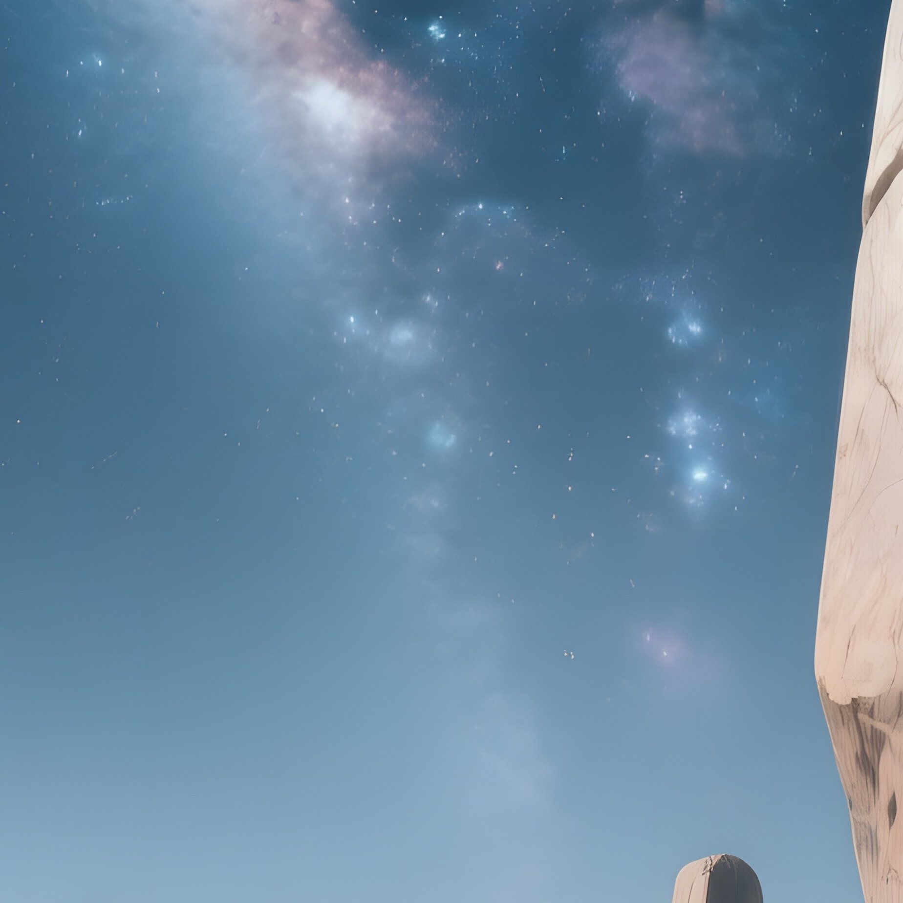 An Expansive Desert Plateau Under A Starry Sky Where Massive Monolithic Structures Made Of Polished - Full Resolution Quality Preview