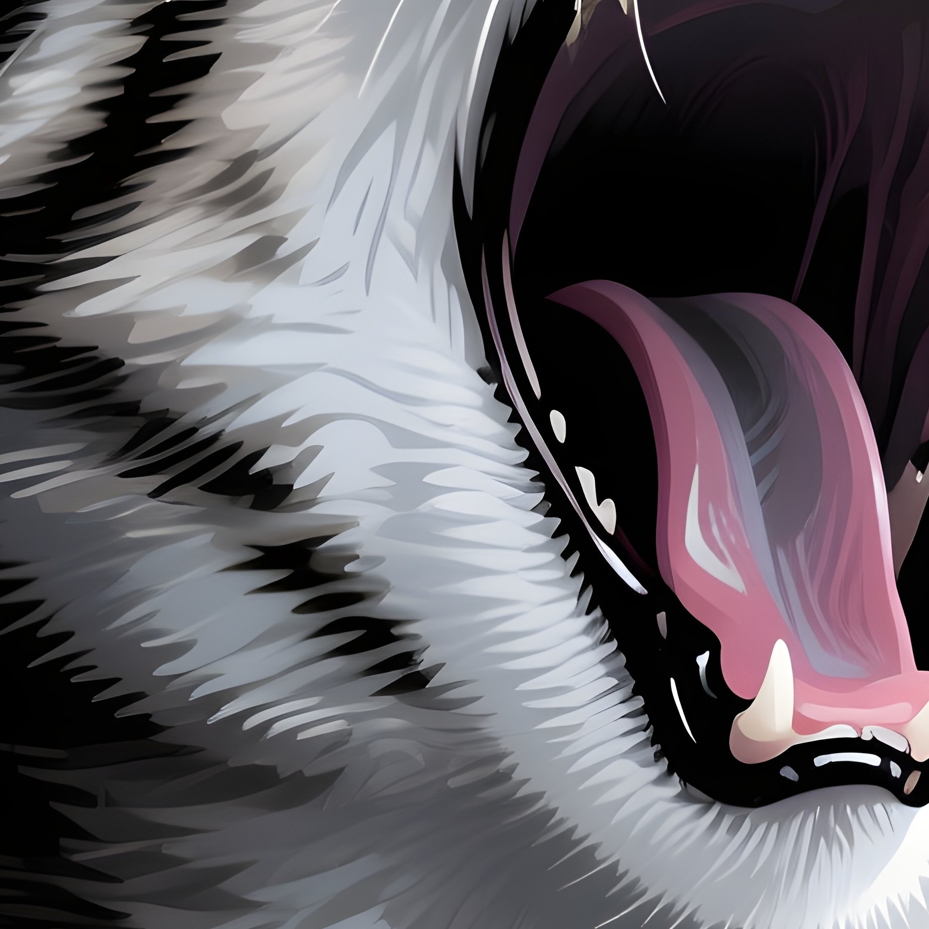 An Illustration Of A Science Fiction Story With A Cat In The Middle Of A Yawn - Full Resolution Quality Preview