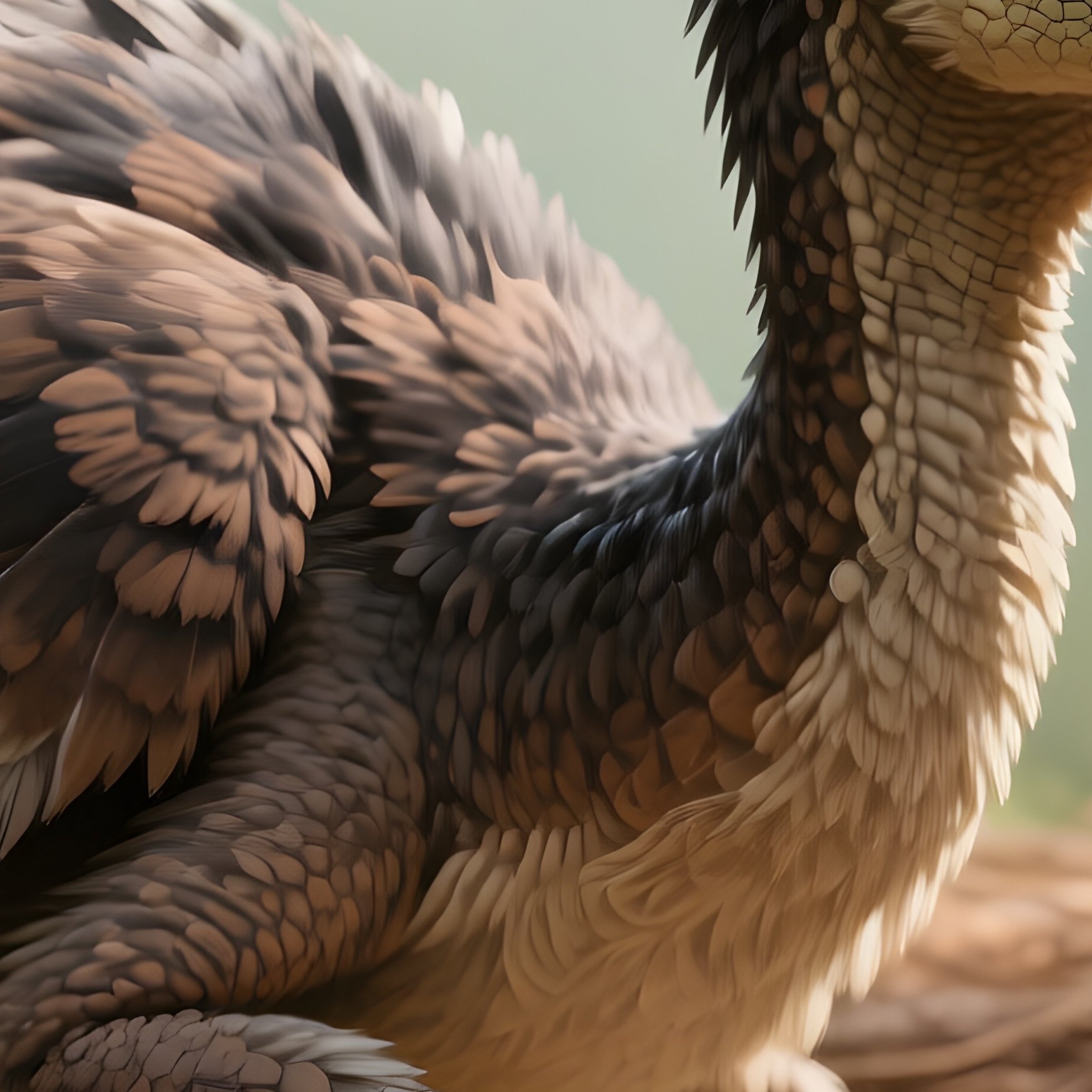 An Illustration Of An Oviraptor Dinosaur Nesting On A Rock - Full Resolution Quality Preview