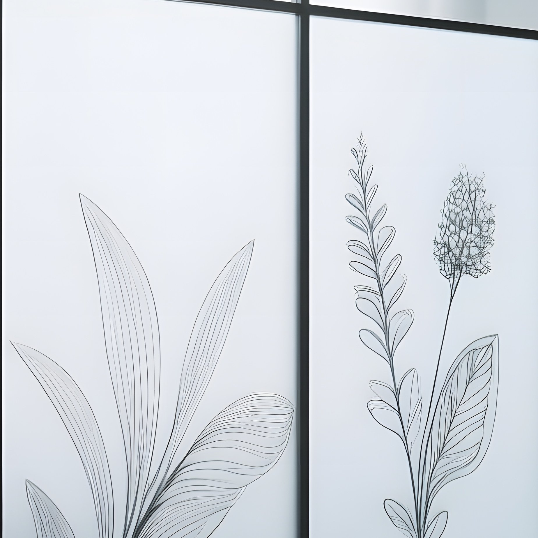 An Industrial Loft Office Space, Conference Room Walls Covered In Large Frosted Glass Panels - Full Resolution Quality Preview