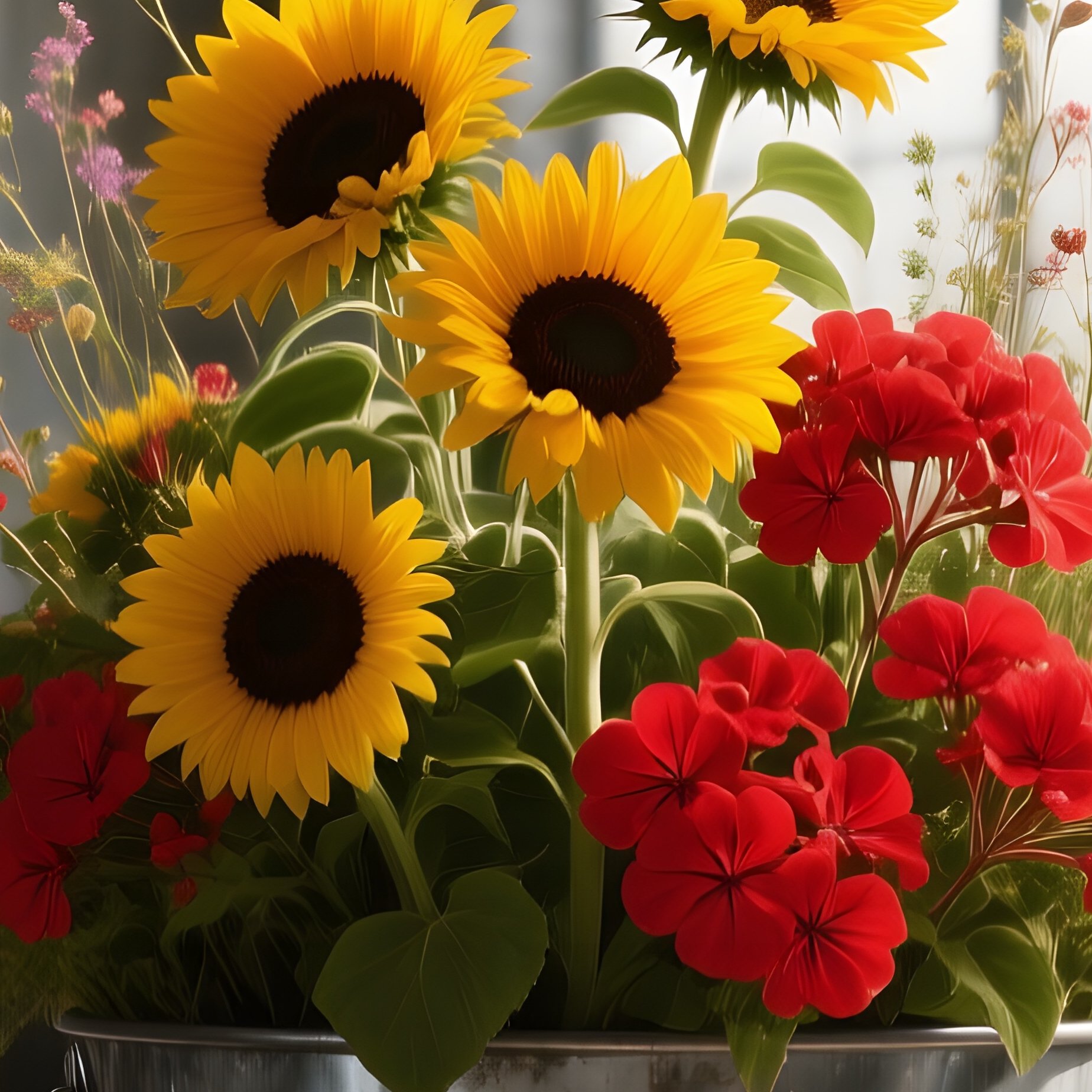 An Industrial Loft With Exposed Brick Walls And Large Windows, Featuring An Oversized Metal Bucket - Full Resolution Quality Preview