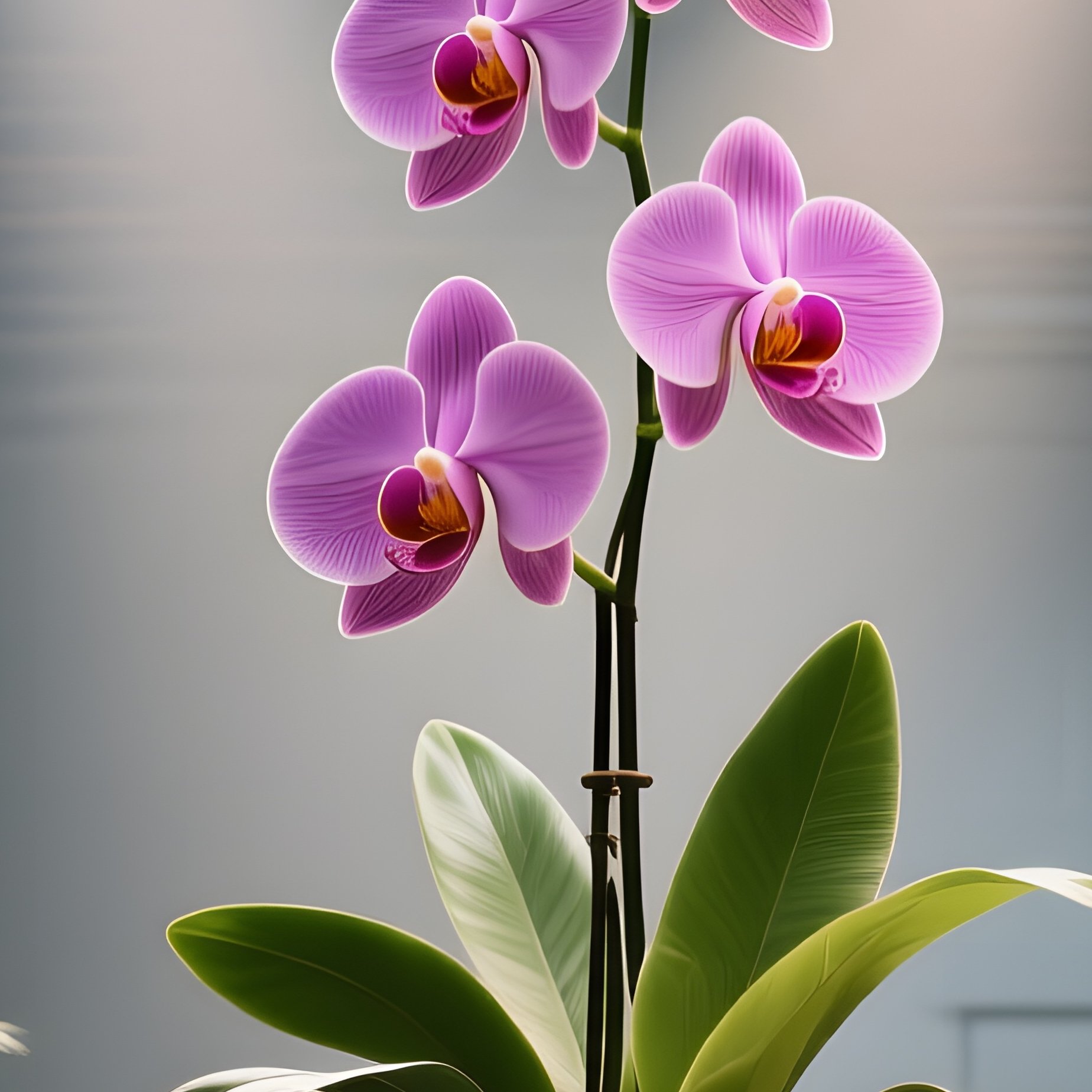 An Industrial Warehouse Converted Into A Botanical Exhibit, Towering Tropical Orchids Suspended - Full Resolution Quality Preview