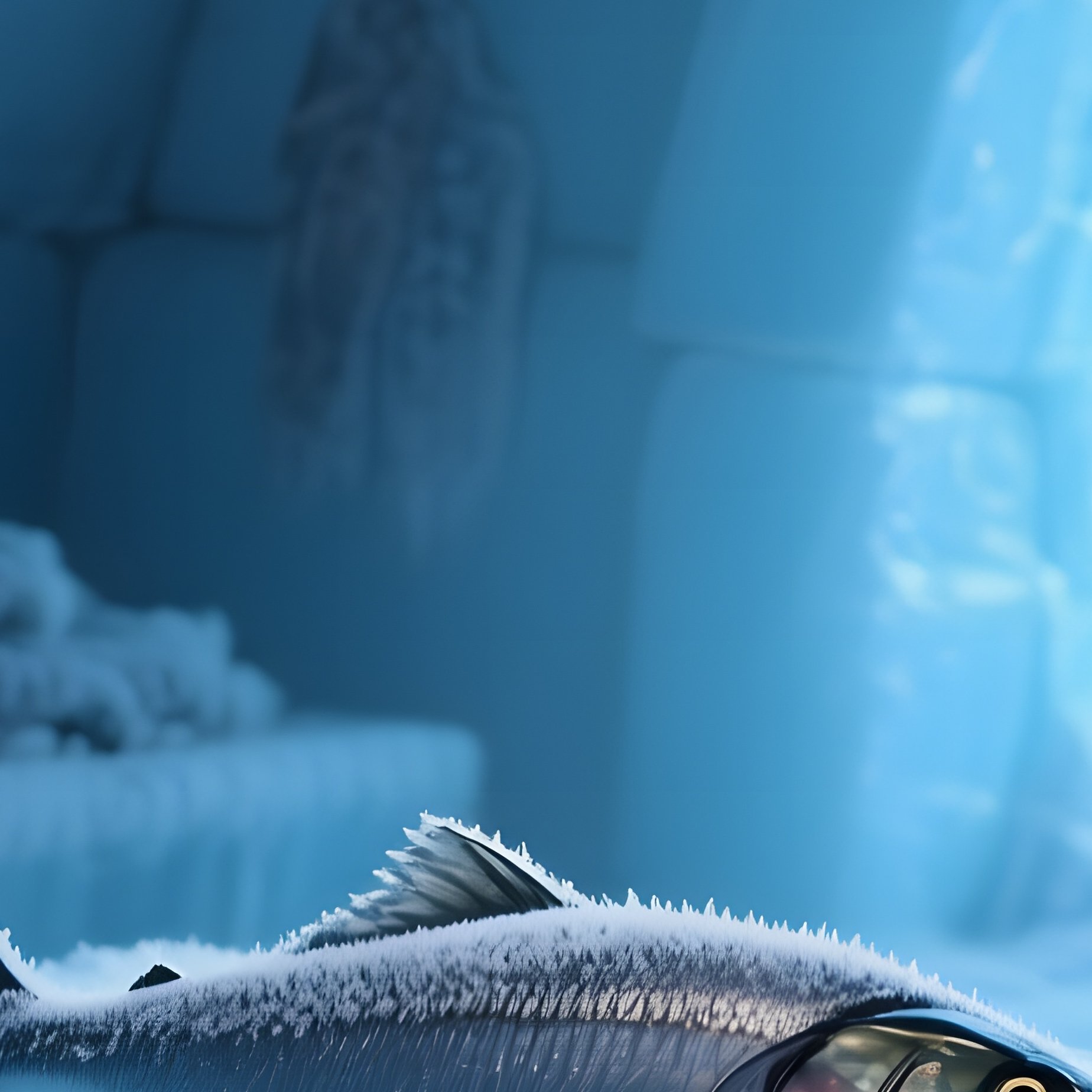 An Interior Scene Showing A Handcrafted Ice Shelf Inside An Igloo Used For Storing Fish, Glistening - Full Resolution Quality Preview