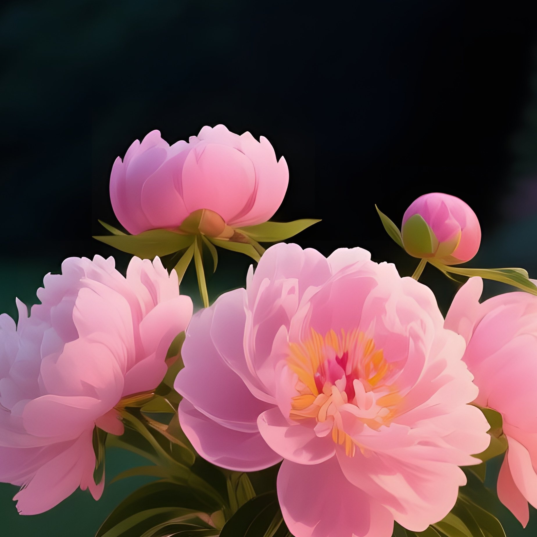 An Intimate Garden Tea Party At Twilight, Table Set With Porcelain Cups Surrounded By Pop‑Art - Full Resolution Quality Preview