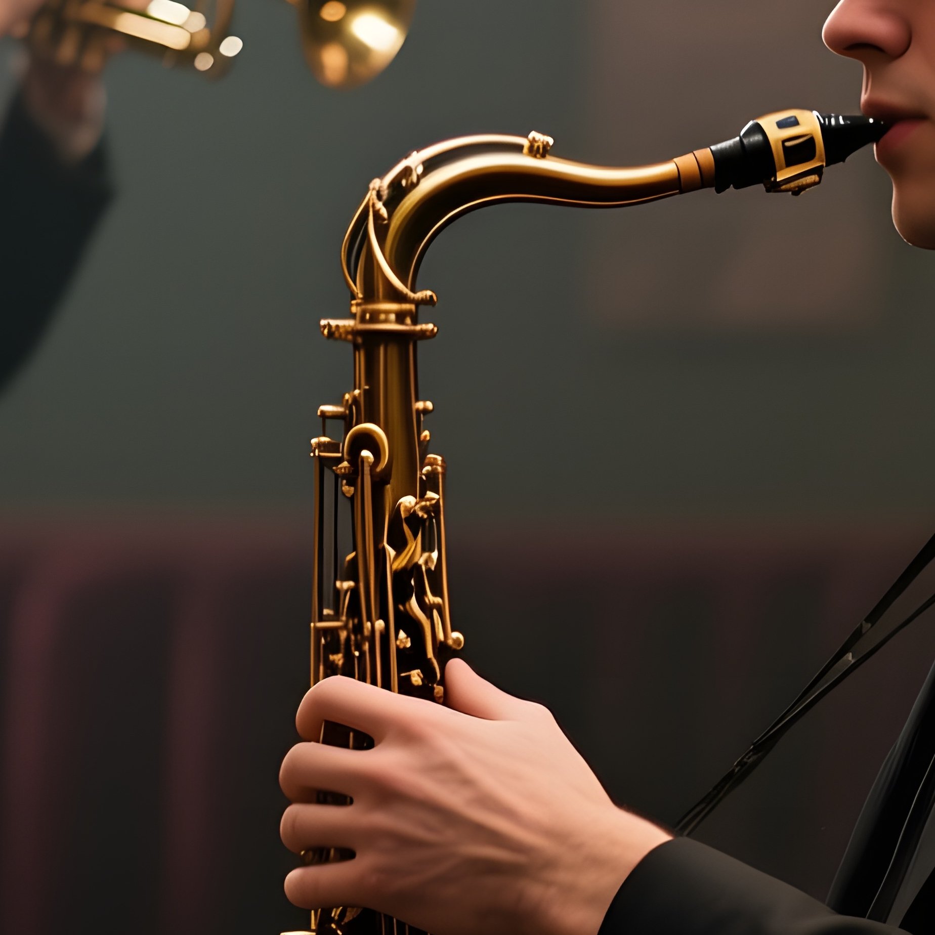 An Intimate Jazz Lounge With Low Lighting And Velvet Seats; A Saxophonist Receives A Neat Crew Cut - Full Resolution Quality Preview