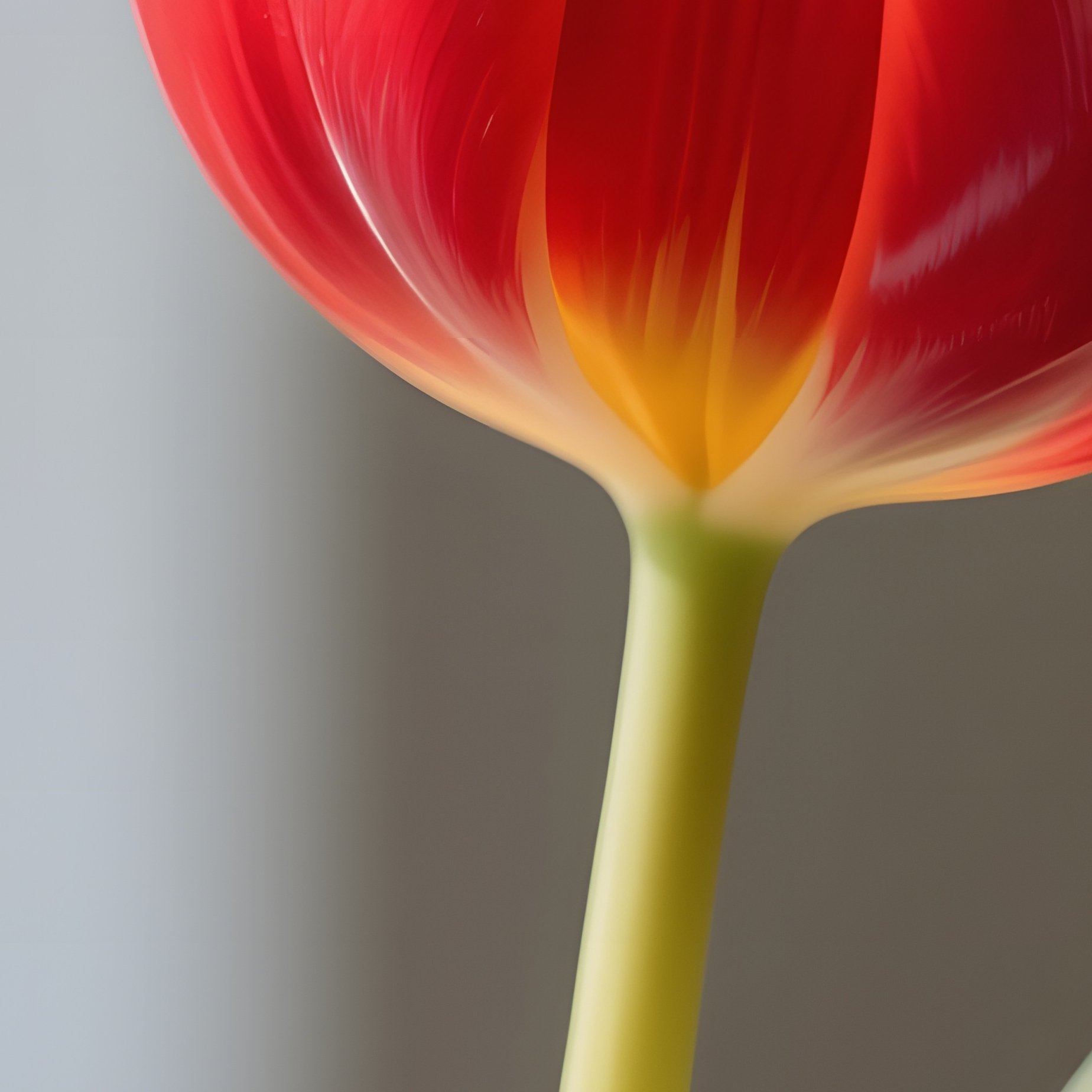An Intimate Portrait Of A Hand Holding A Single Pop‑Art Tulip In Bright Red, Soft Natural Window - Full Resolution Quality Preview