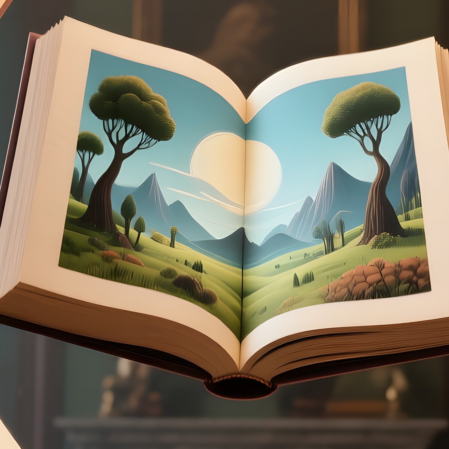 An Old Library Reading Room Where Floating Books Orbit A Central Marble Pedestal, Each Page - Full Resolution Quality Preview