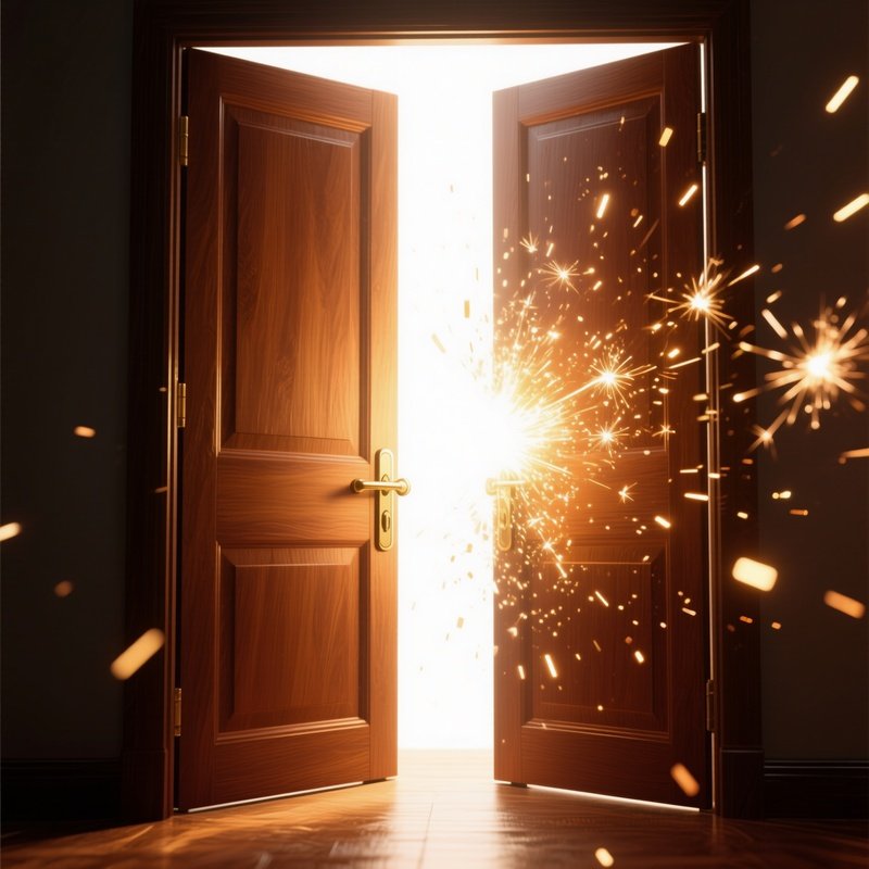 An Open Doorway Emitting Bright Light Doorway Light