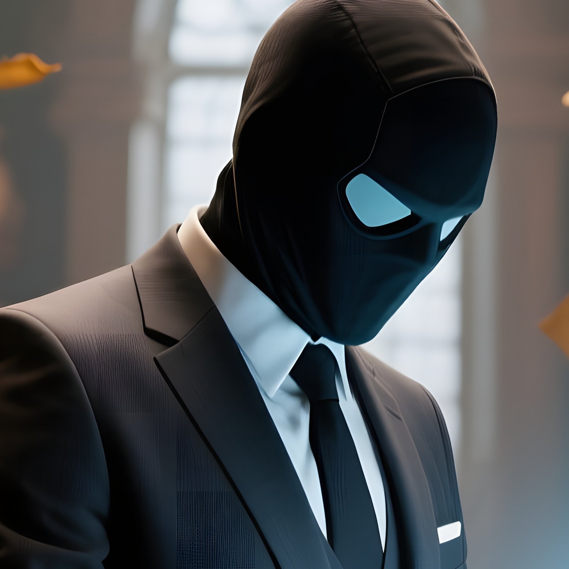 An Opulent Library With Towering Bookshelves, Golden Chandelier Lighting, A Sophisticated Hacker In - Full Resolution Quality Preview