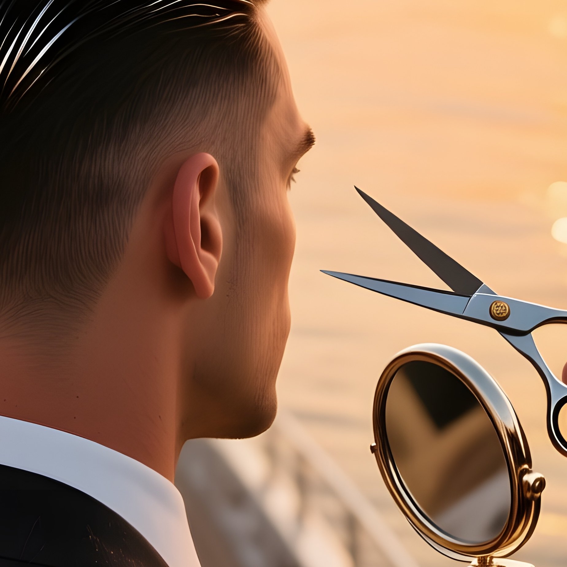 An Opulent Yacht Deck At Sunset, Golden Reflections On Water; A Wealthy Businessman Gets A Polished - Full Resolution Quality Preview