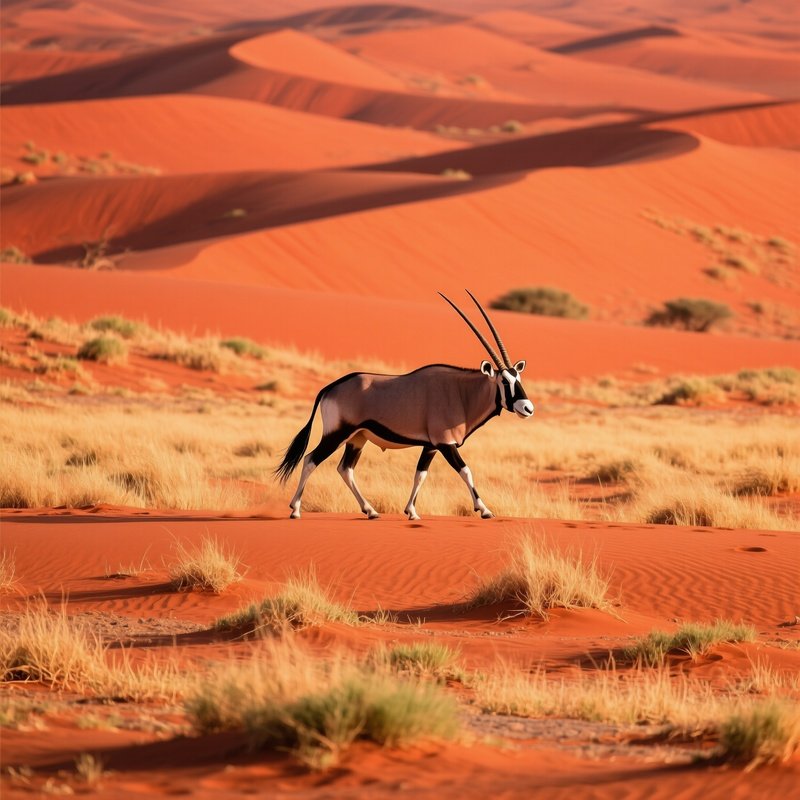An Oryx Walking On Sand Dunes Oryx Sand Dunes