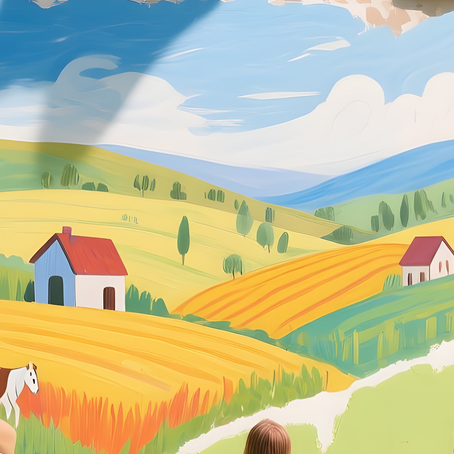 An Outdoor Fresco Workshop On A Warm Summer Afternoon, With Apprentices Laying Fresh Lime Plaster - Full Resolution Quality Preview