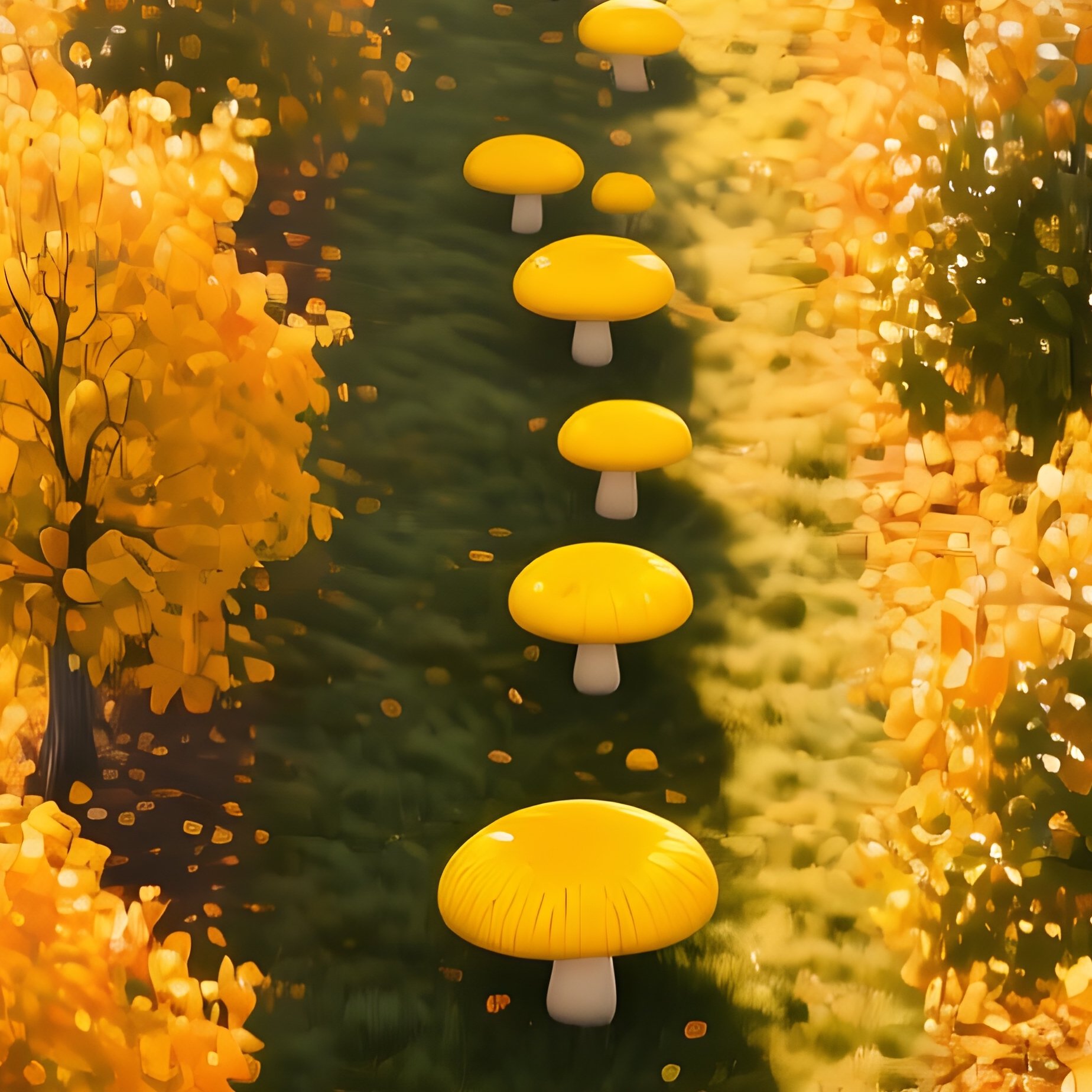 An Overhead Drone Shot Of A German Orchard In Autumn, Rows Of Trees Interspersed With Bright Yellow - Full Resolution Quality Preview