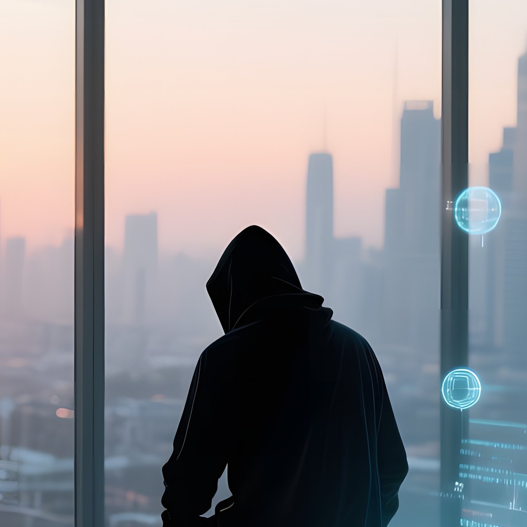 An Ultra‑Modern Glass Office At Sunrise, Floor‑To‑Ceiling Windows Revealing A Sprawling Cityscape, - Full Resolution Quality Preview