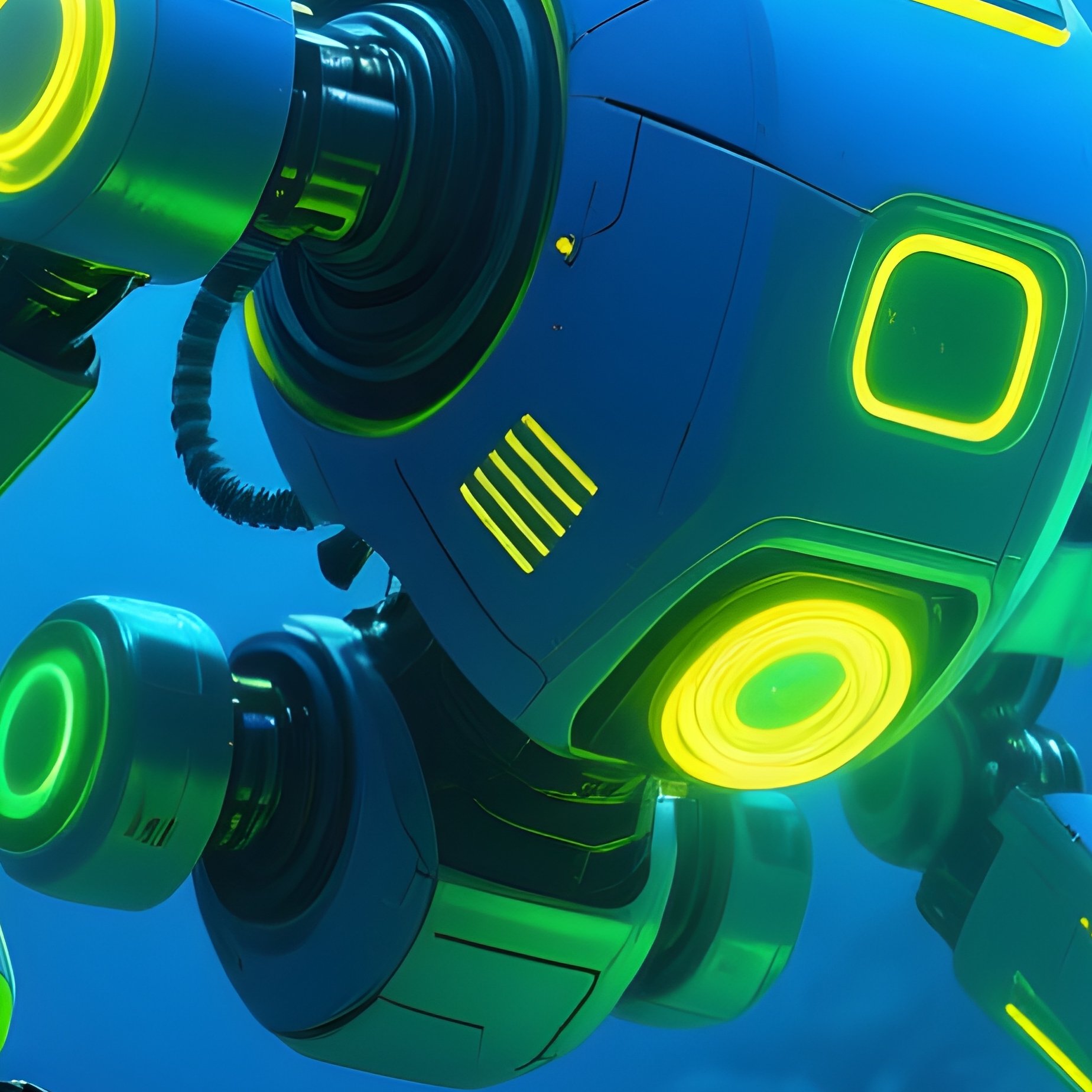 An Underwater Robot In Dark Ocean Science Fiction - Full Resolution Quality Preview