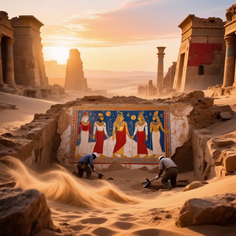 Ancient Babylonian Palace Ruins At Dawn