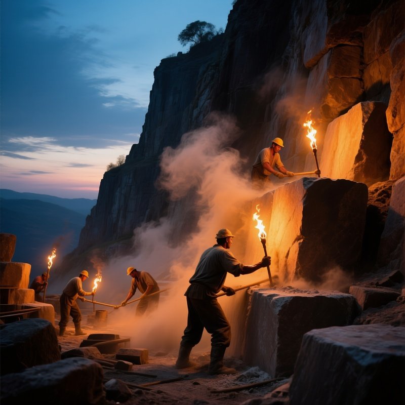 Ancient Quarry At Dusk