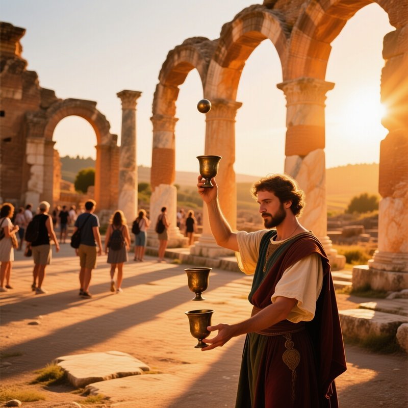 Ancient Roman Ruin Golden Hour