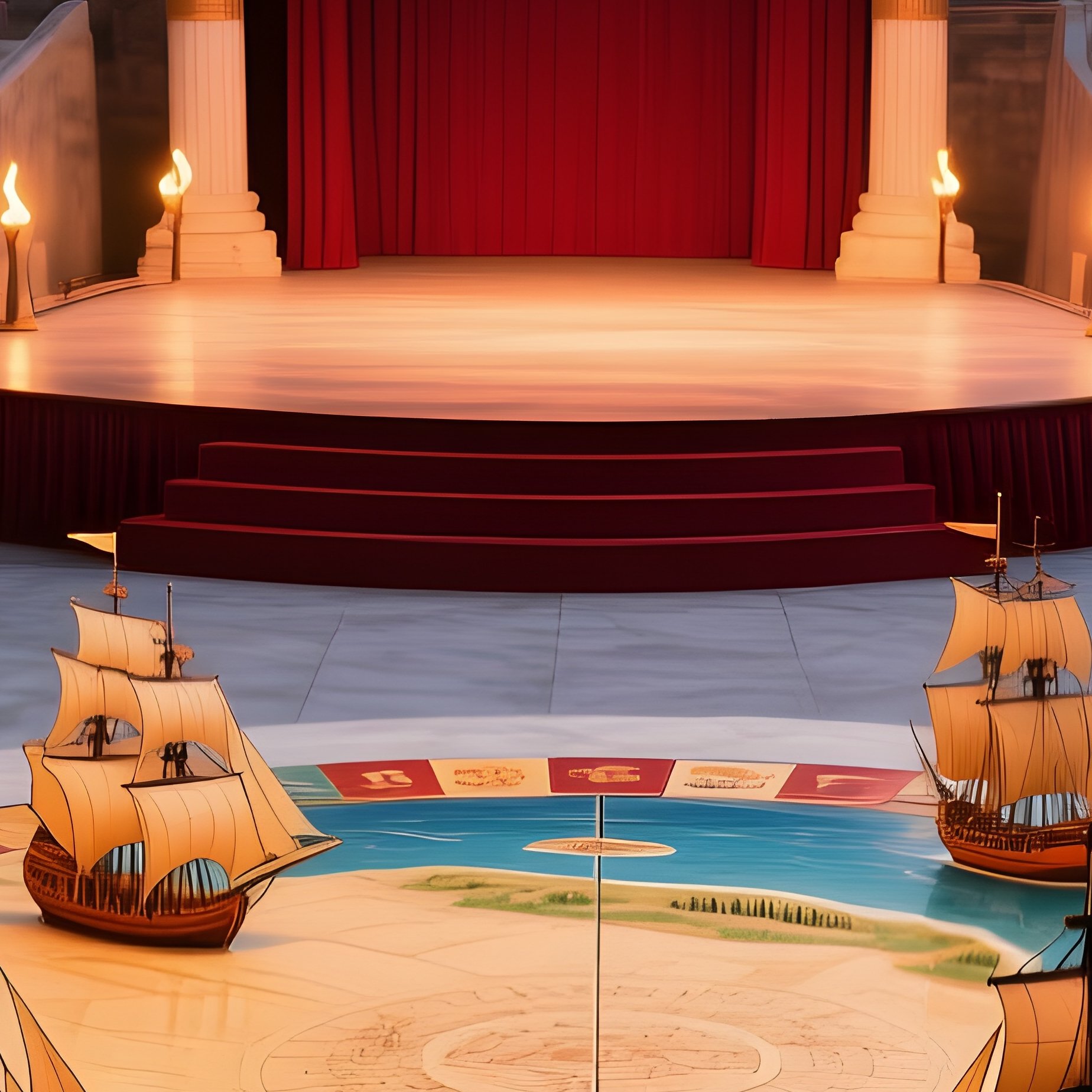 Ancient Roman Straits Game In Arena - Full Resolution Quality Preview