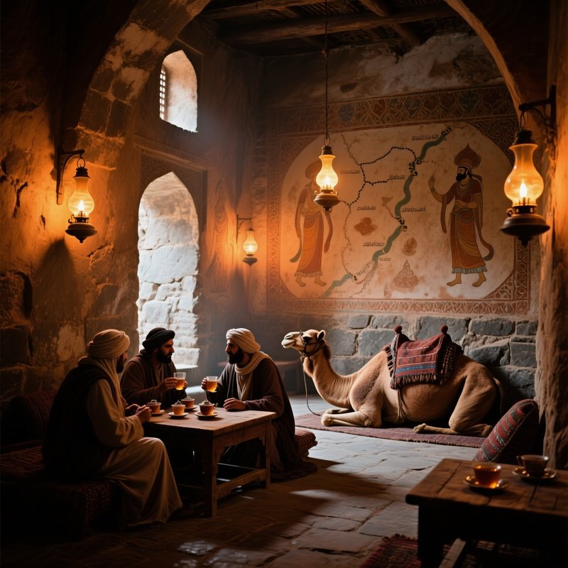 Ancient Silk Road Caravanserai Interior