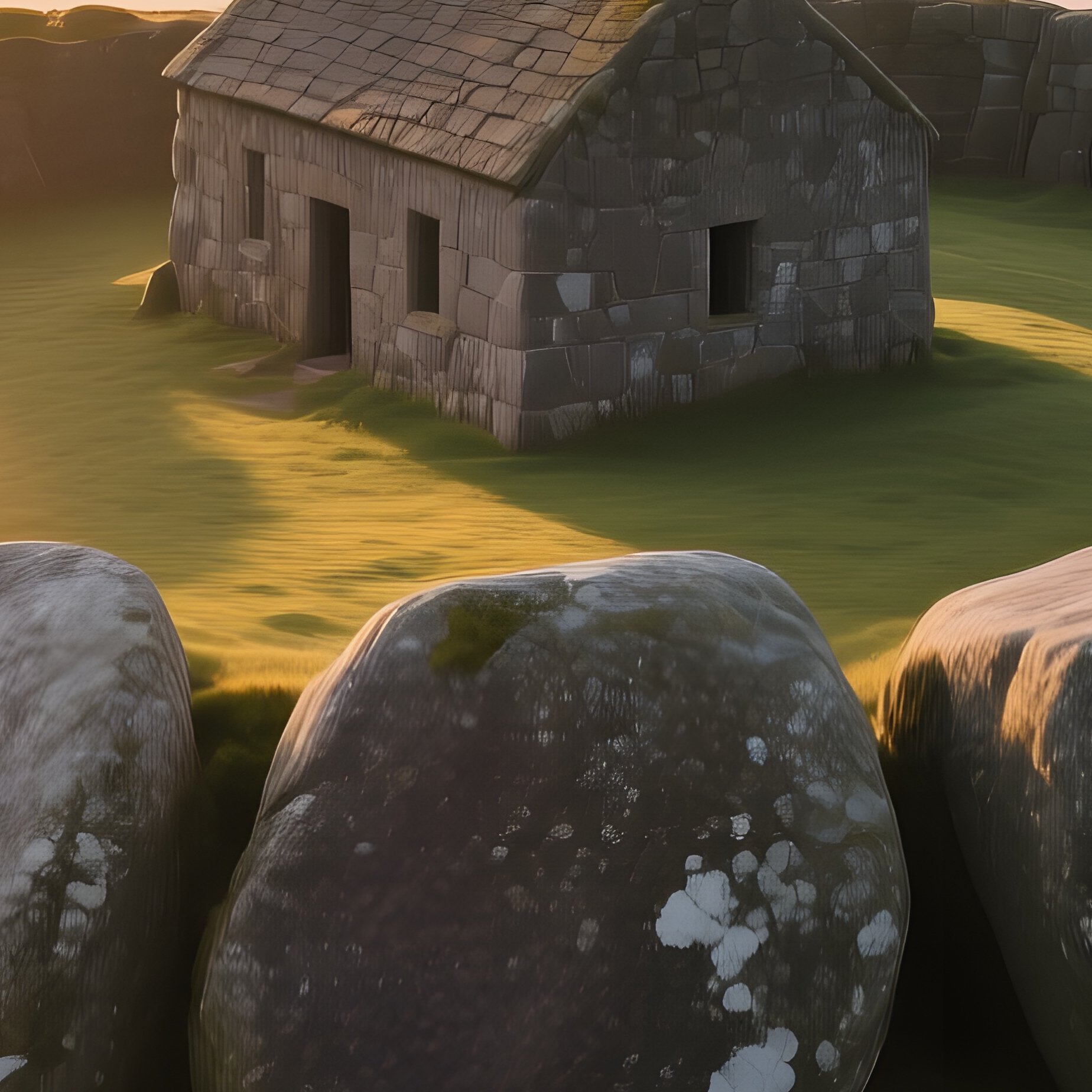 Ancient Stone Ring Fort Residence Dawn - Full Resolution Quality Preview