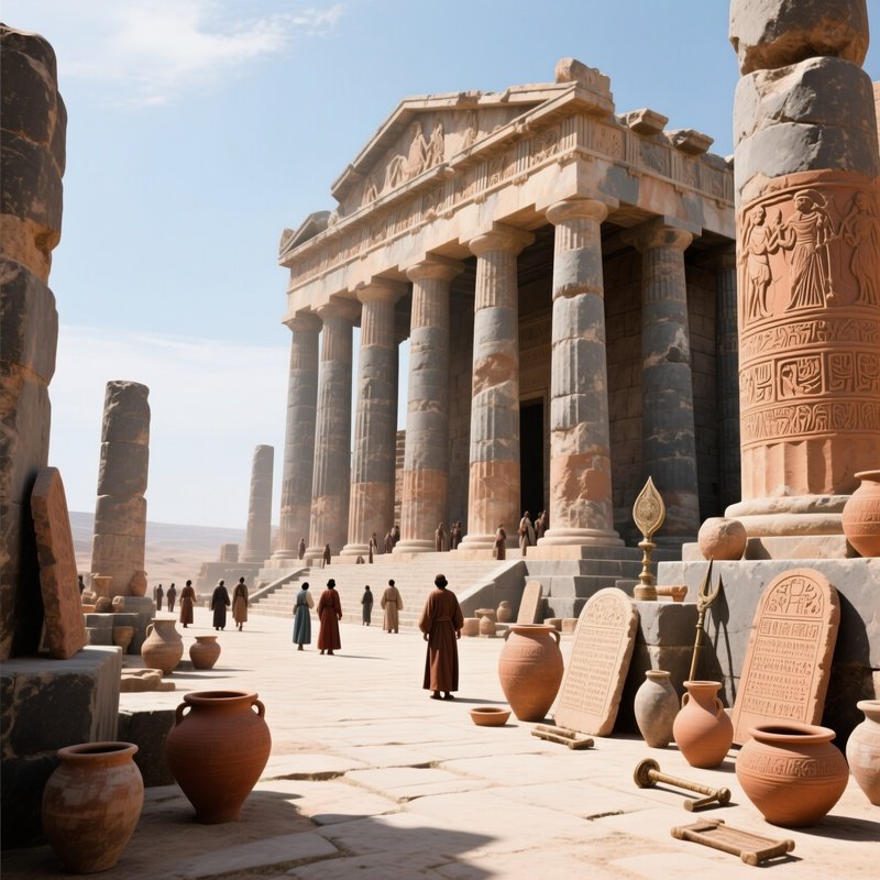 Ancient Temple With Historical Artifacts