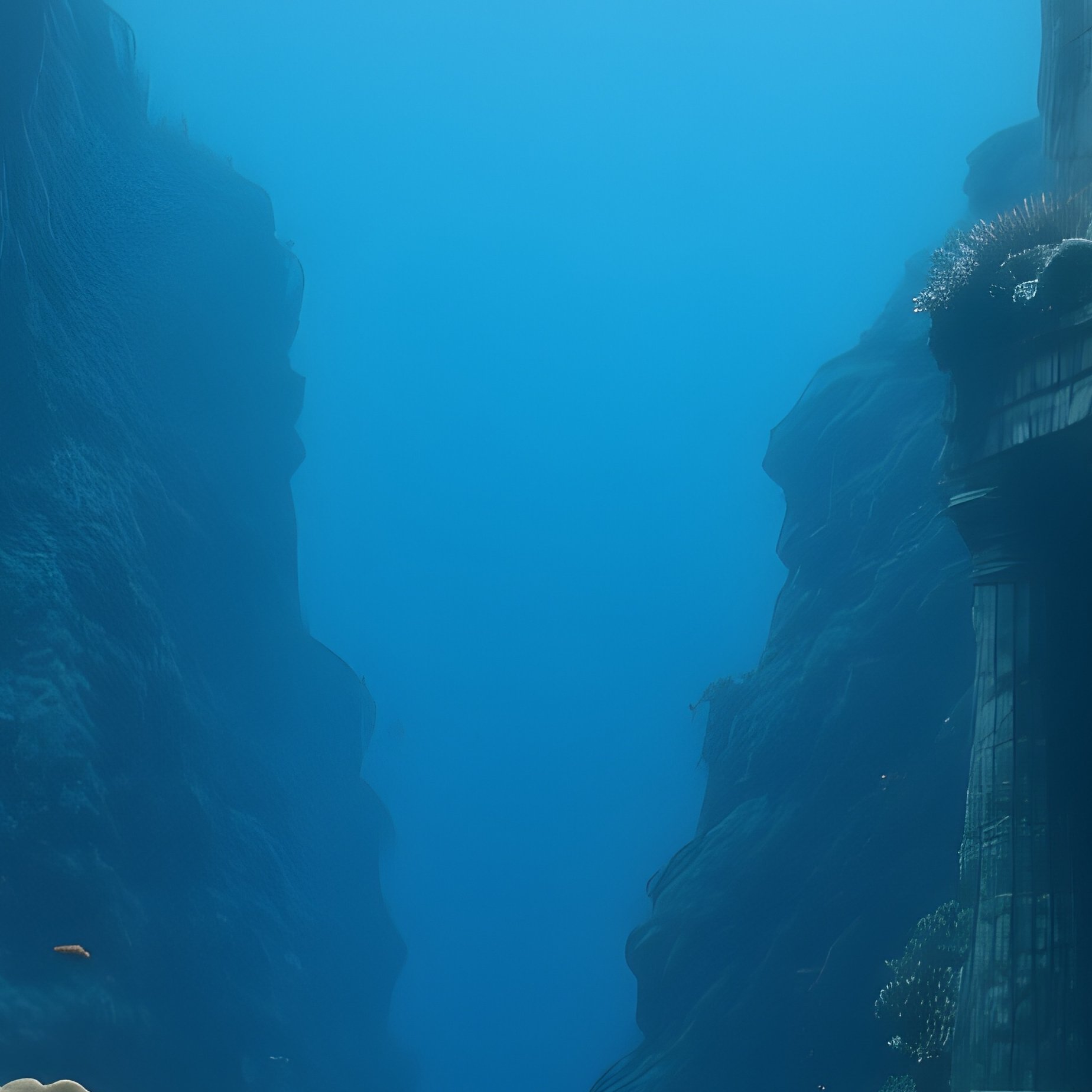 Ancient Underwater Ruins In Coral Canyon Still Life - Full Resolution Quality Preview