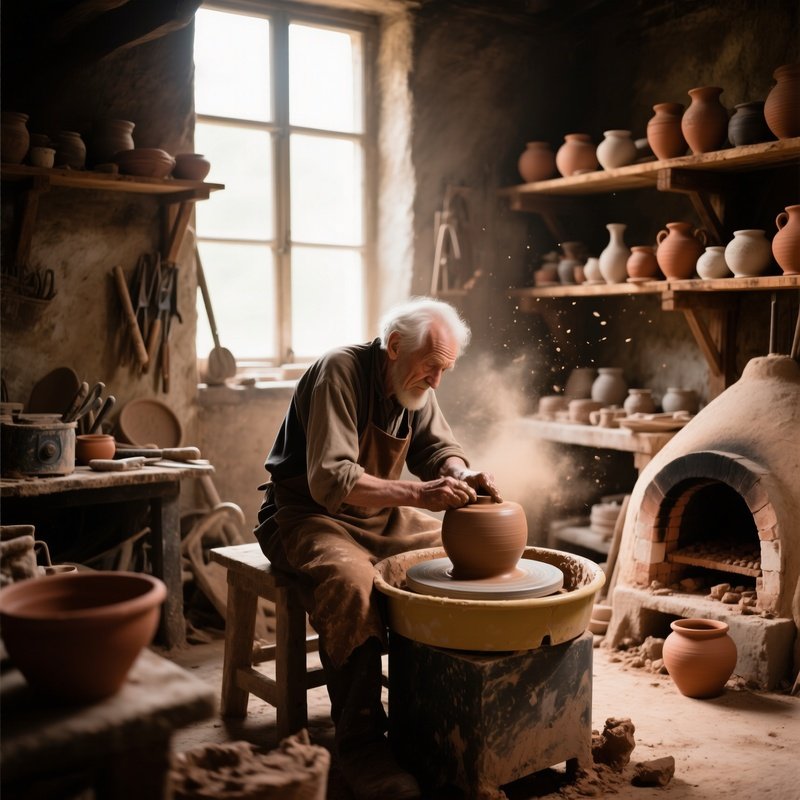 Ancient Vessel Industry Scene