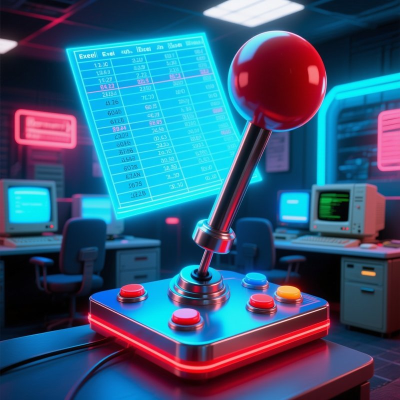 Arcade Joystick Navigating Excel Spreadsheets