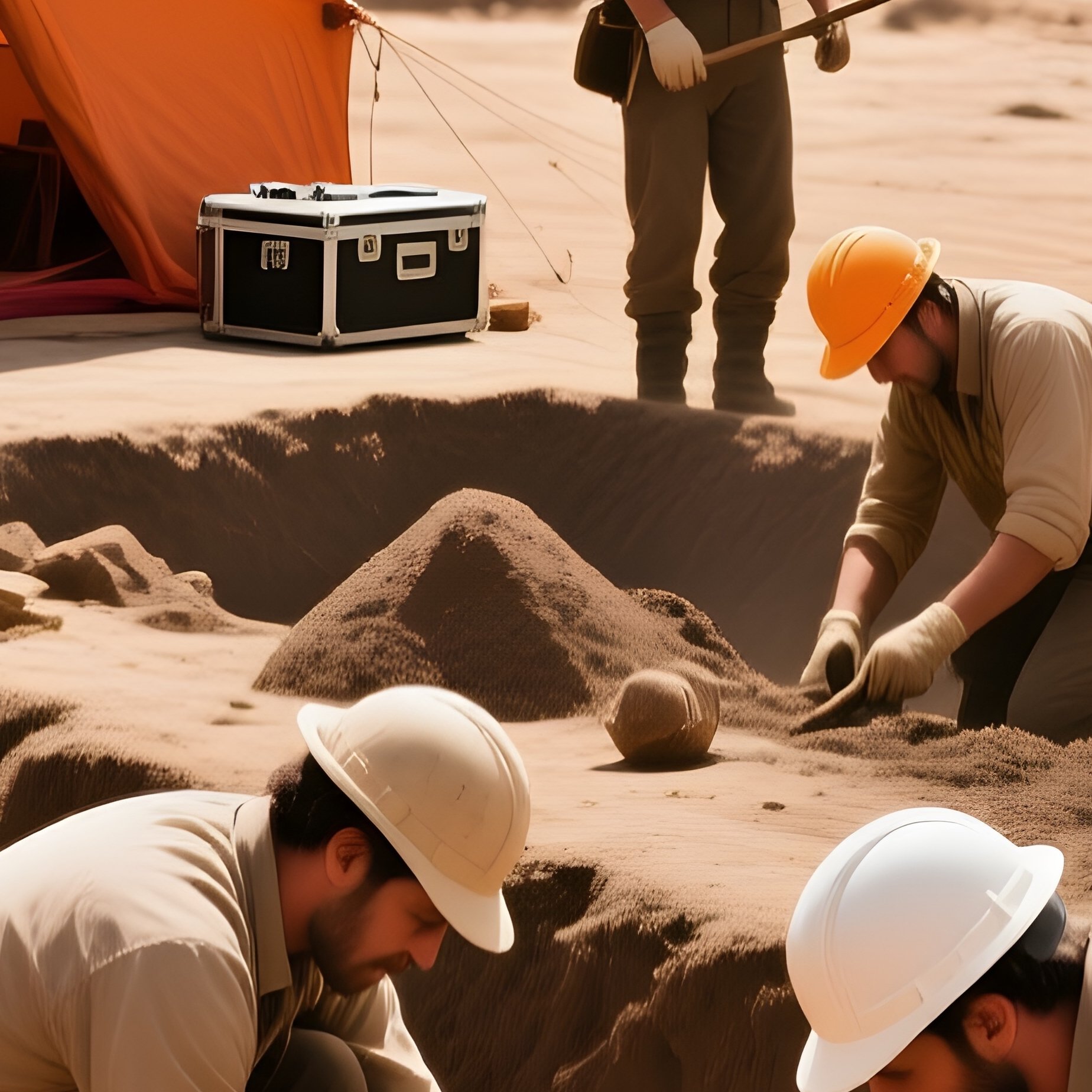 Archaeologists Examining Old Ruins - Full Resolution Quality Preview