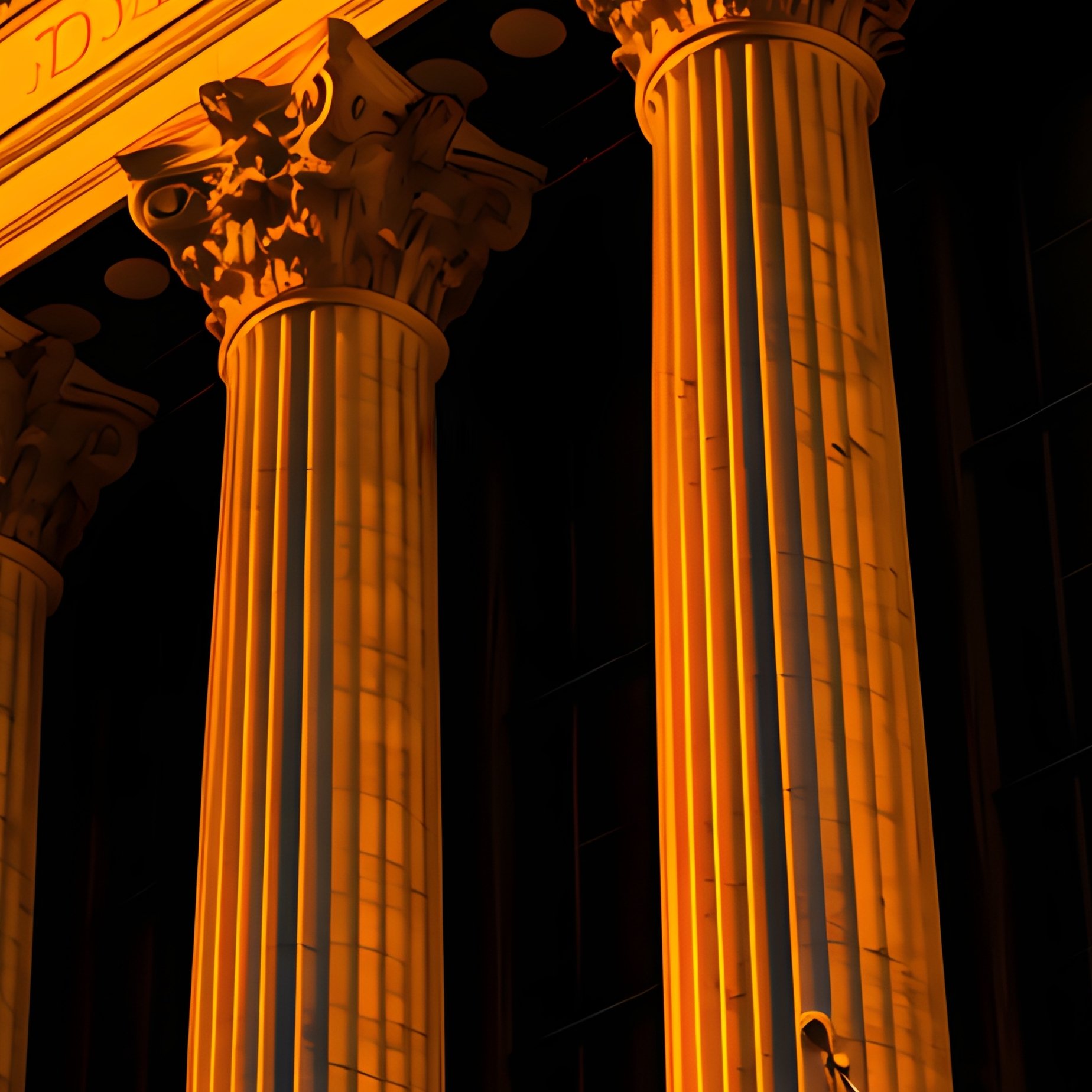 Architectural Facade New York Stock Exchange Golden Hour - Full Resolution Quality Preview