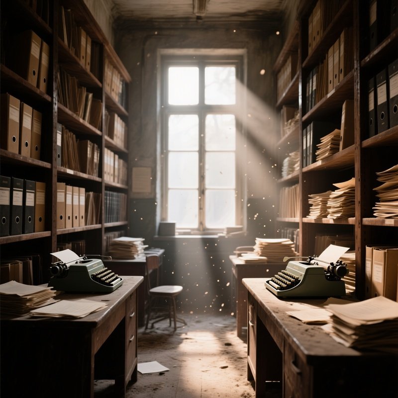 Archival Files In A Dusty Room
