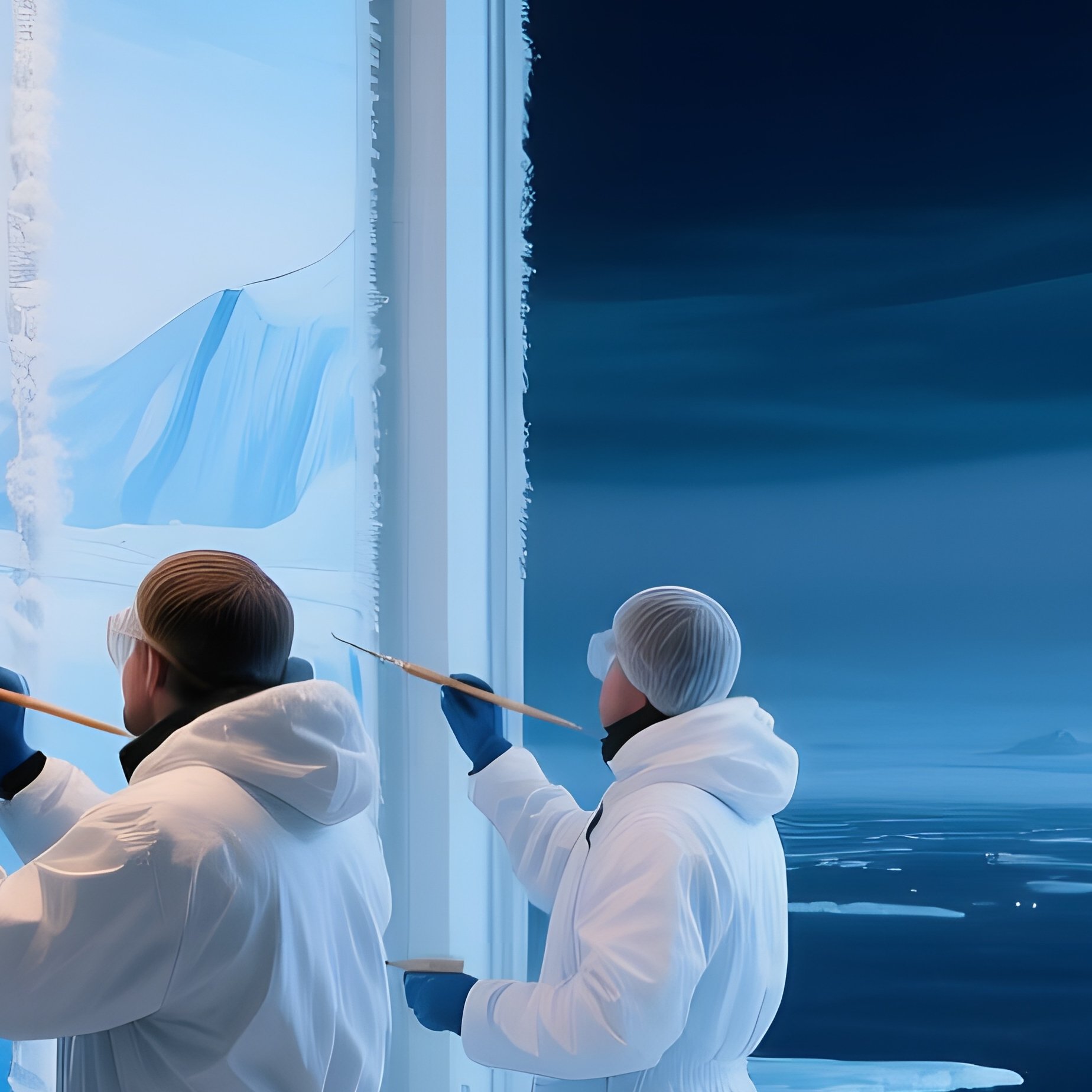 Arctic Research Station Polar Night Painting - Full Resolution Quality Preview