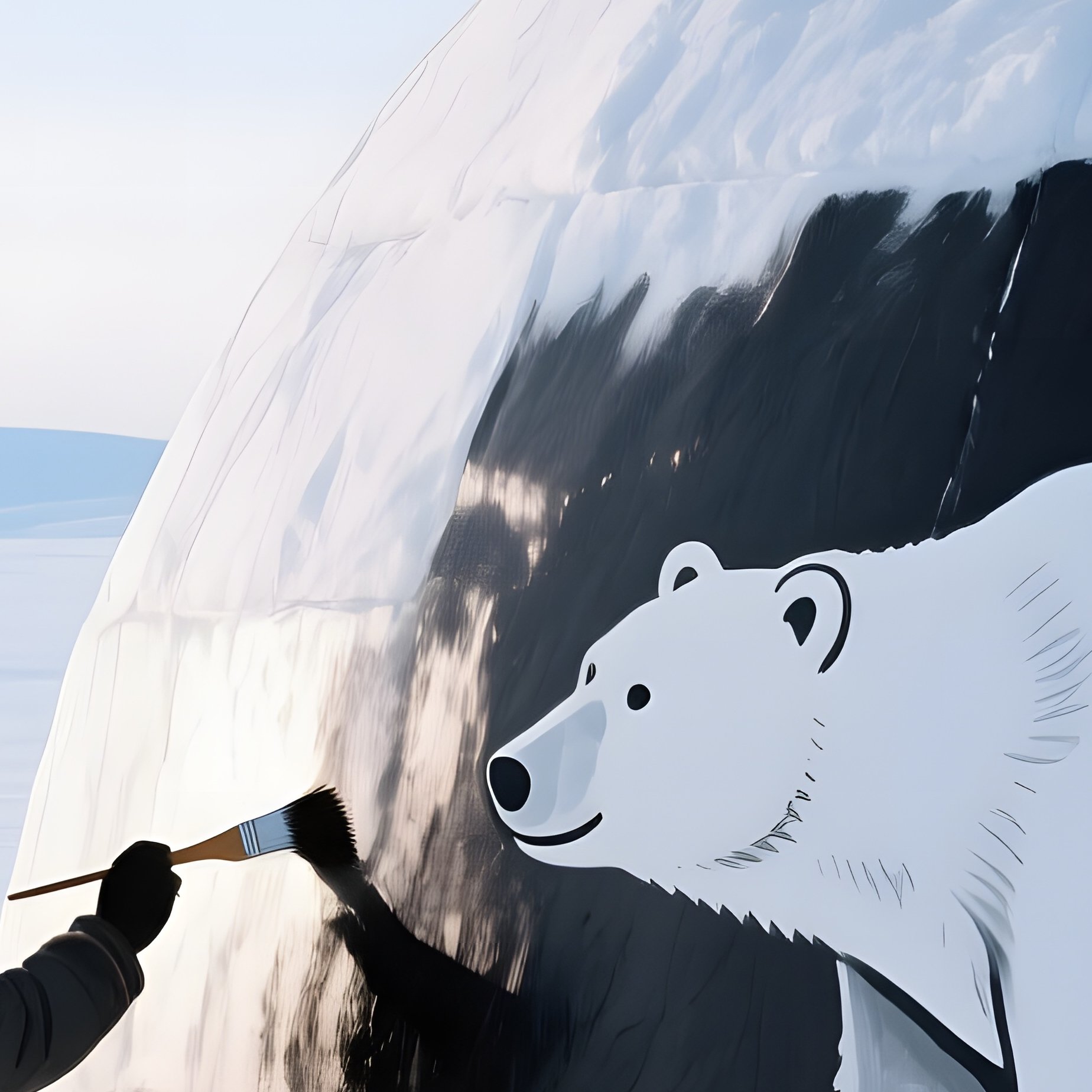 Arctic Tundra Polar Day Explorer Painting Igloo - Full Resolution Quality Preview