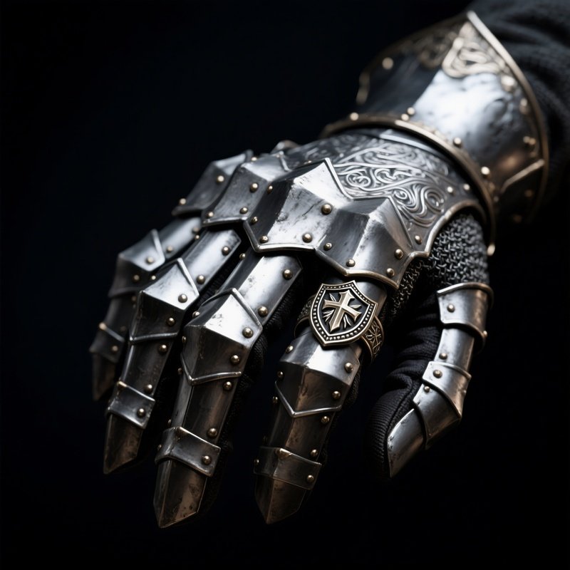 Armor Ring Knight Armor Silver Full Finger