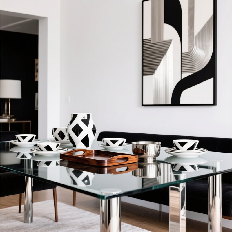 Art Deco Tableware And Antiques In Modern Home