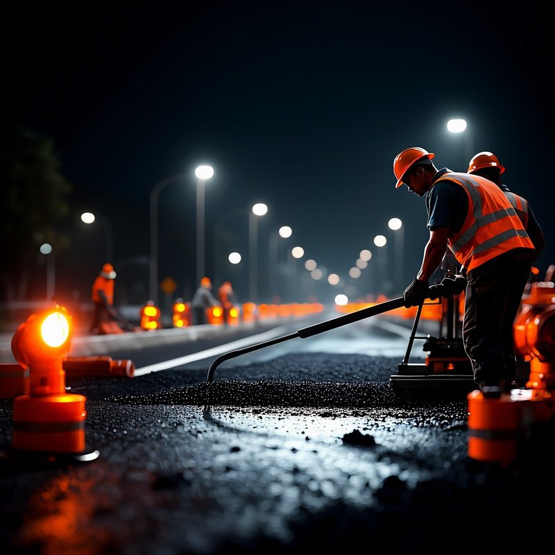 Artificial Road Construction Scene