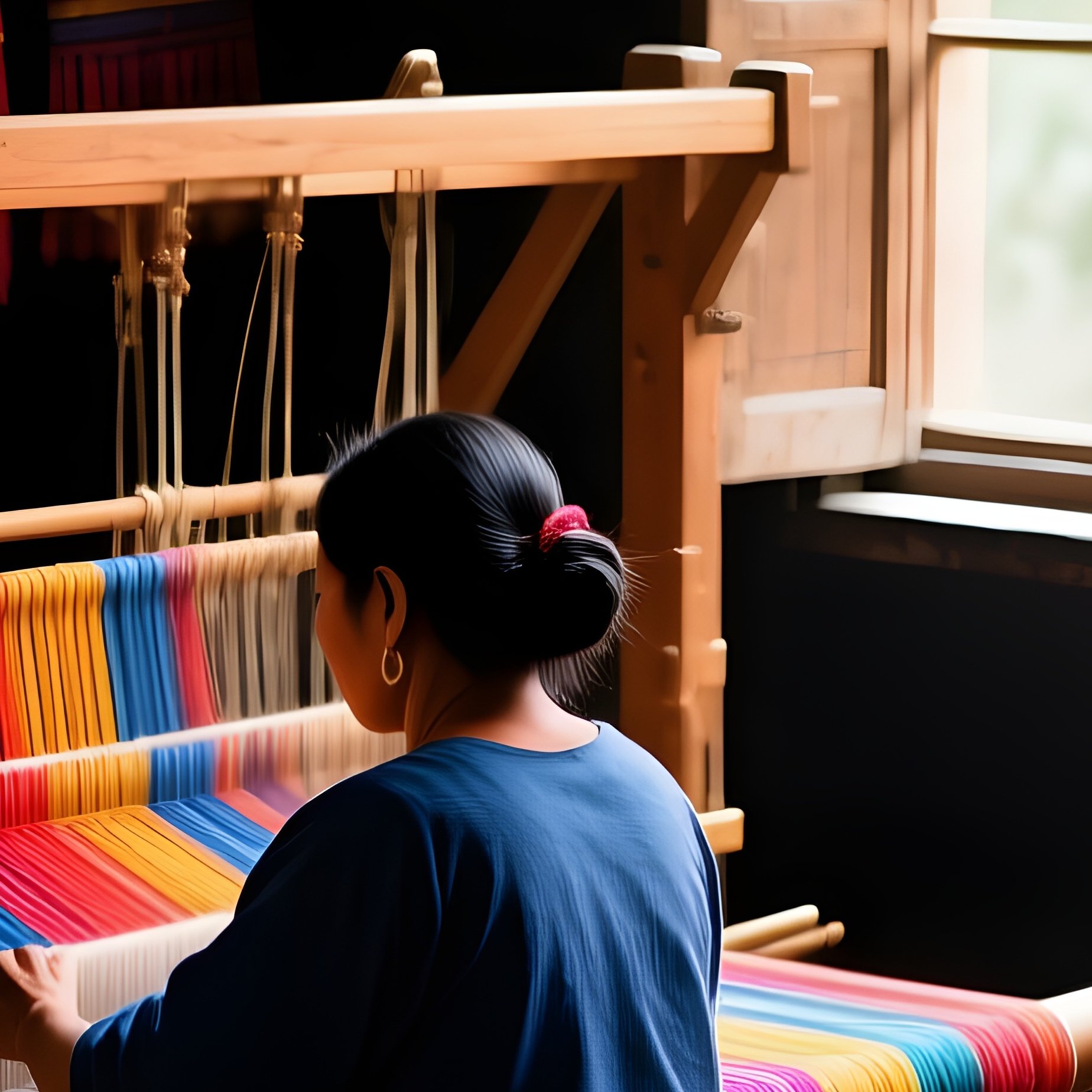 Artisanal Textile Weaving Studio - Full Resolution Quality Preview