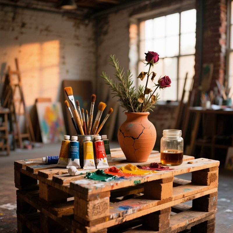 Artist Studio Loft Late Afternoon