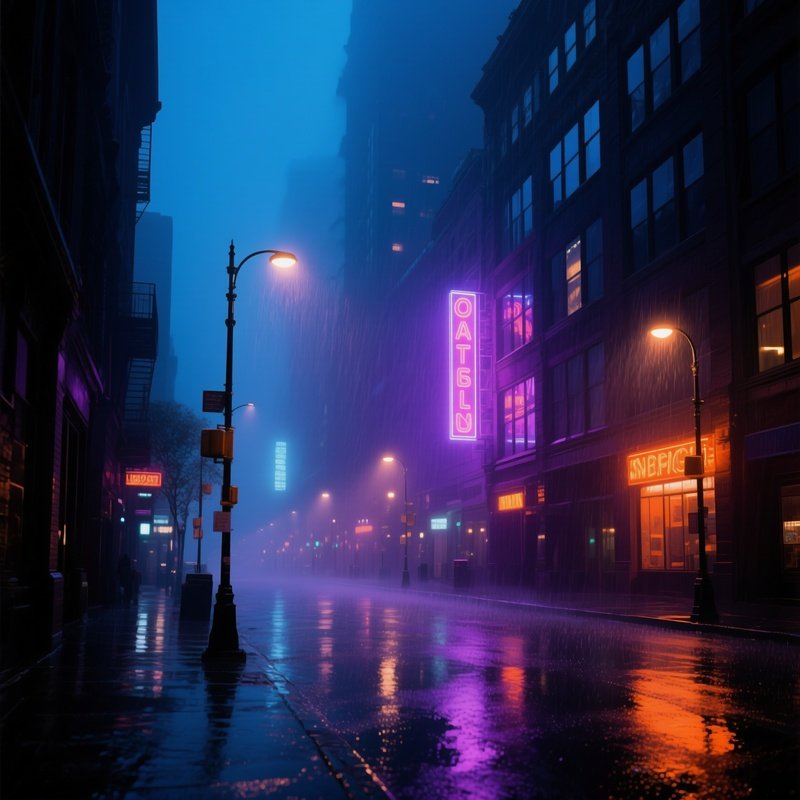 Artistic Atmospheric Urban Night Scene