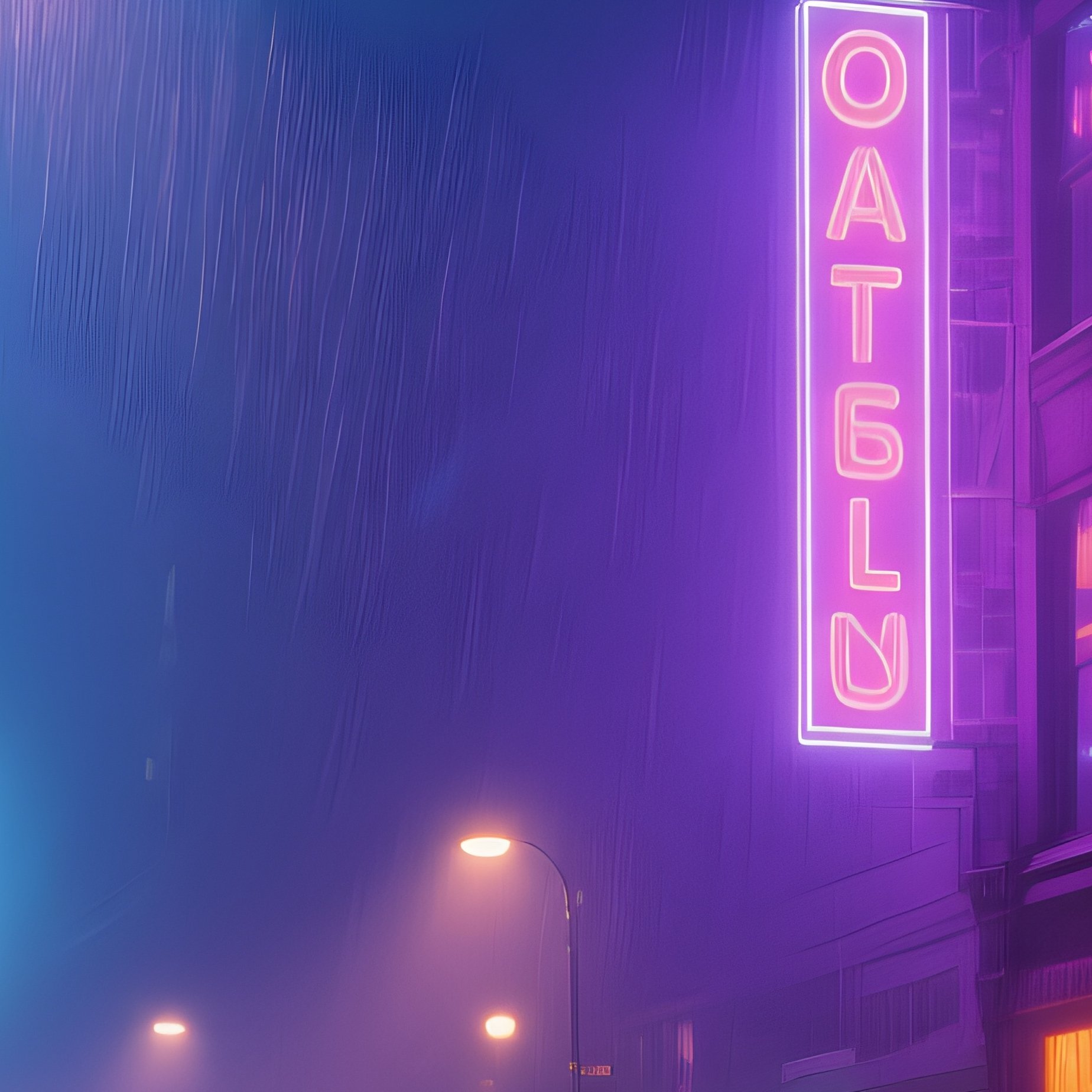Artistic Atmospheric Urban Night Scene - Full Resolution Quality Preview