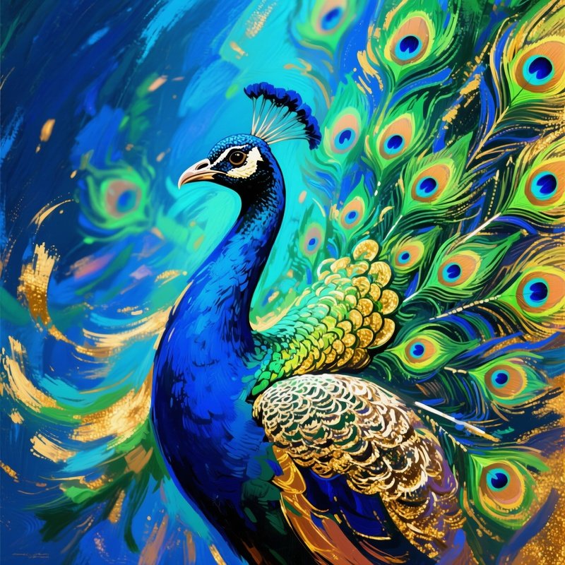 Artistic Peacock Portrait