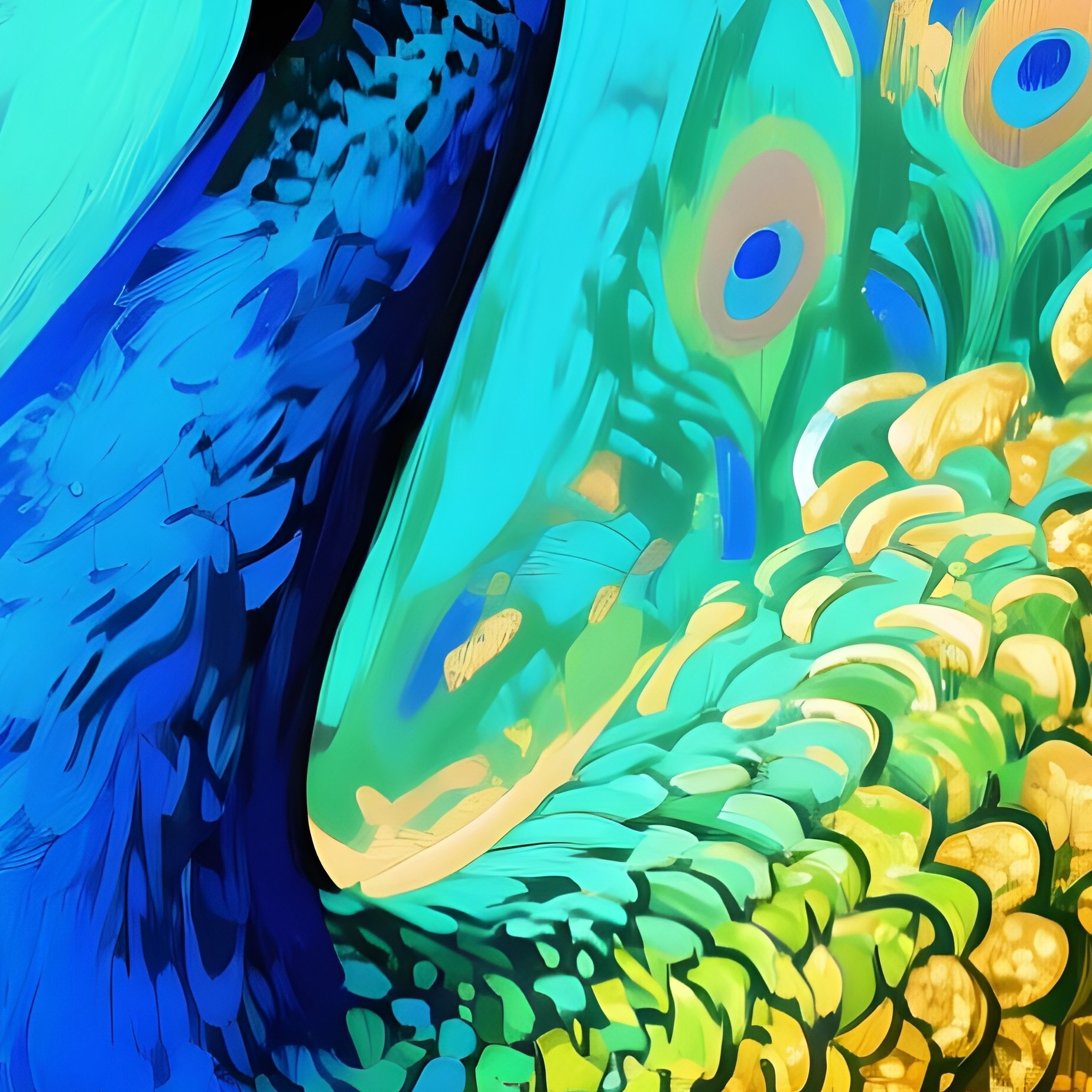 Artistic Peacock Portrait - Full Resolution Quality Preview